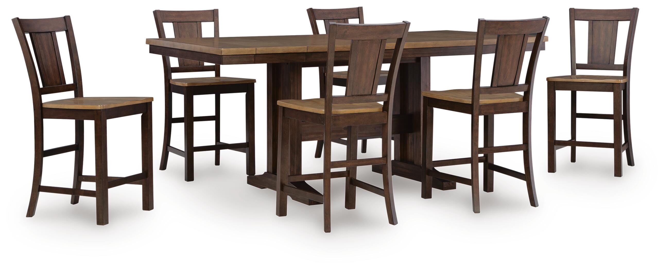 Rylandeen Counter Extension Table and 6 Barstools — 7-Piece Signature Design by Ashley® Dining Room