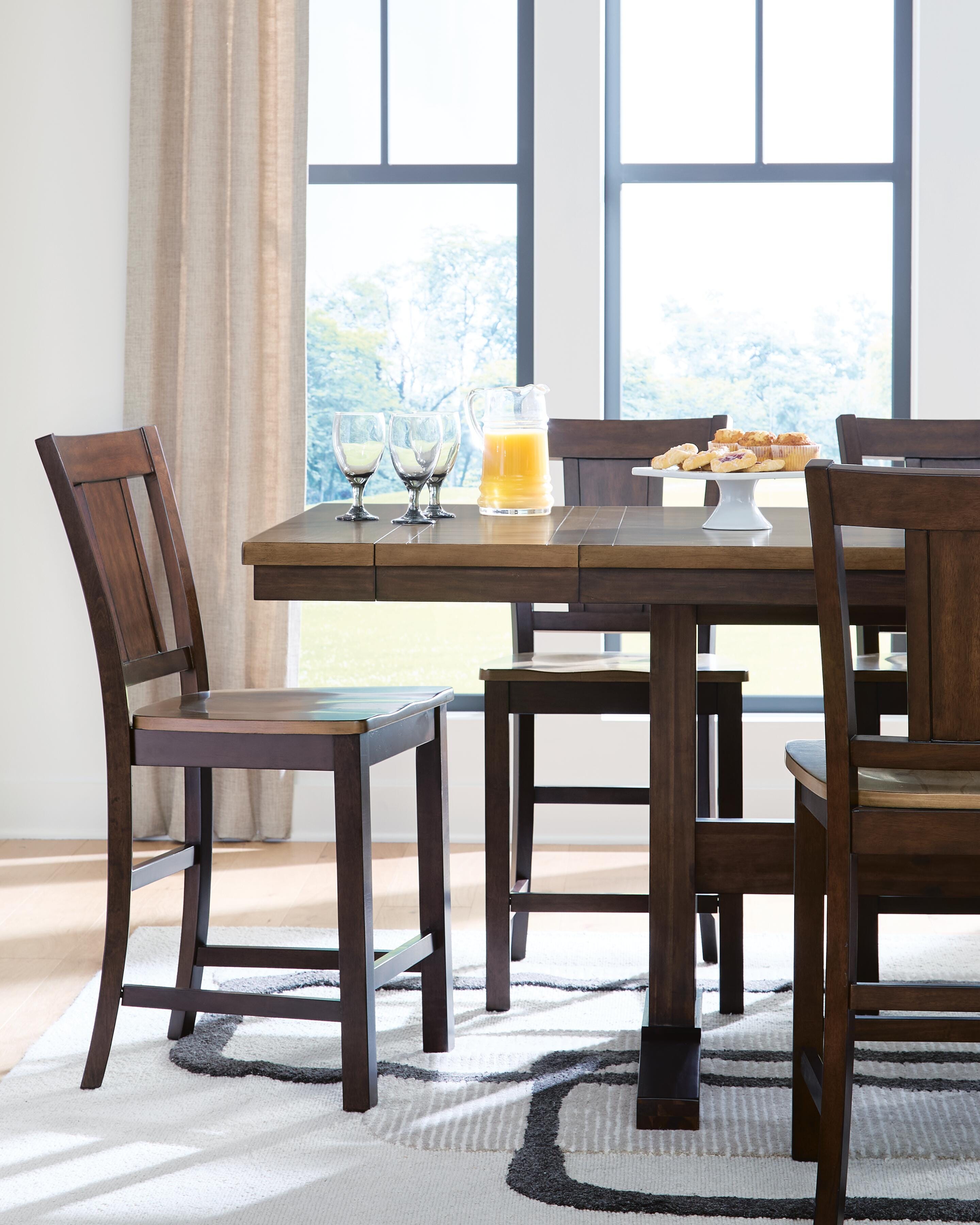 Rylandeen Counter Extension Table and 4 Barstools — 5-Piece Signature Design by Ashley® Dining Room