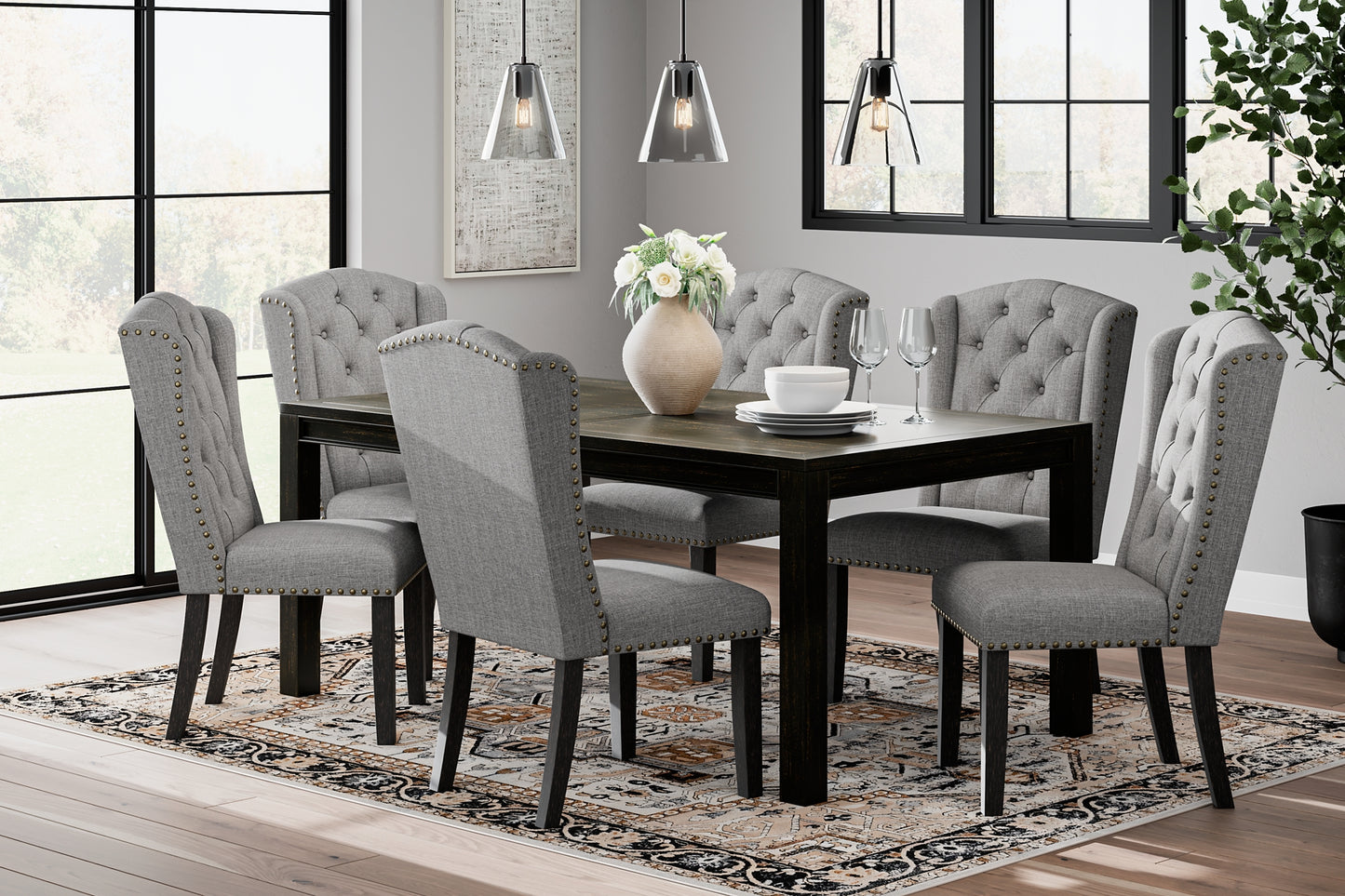 Jeanette Dining Table and 6 Chairs