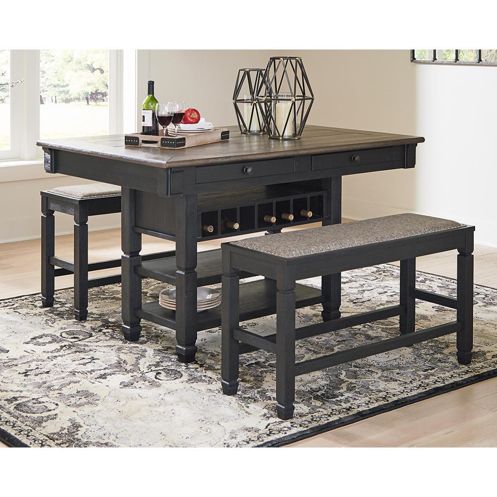 Tyler Creek Counter Table, 4 Barstools, Server And Bench Signature Design by Ashley® Uncategorized