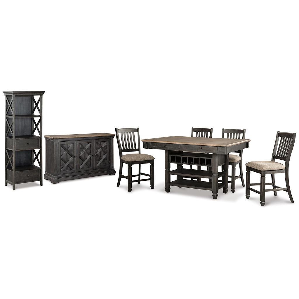 Tyler Creek Counter Table, 4 Barstools, Server And Bench Signature Design by Ashley® Uncategorized