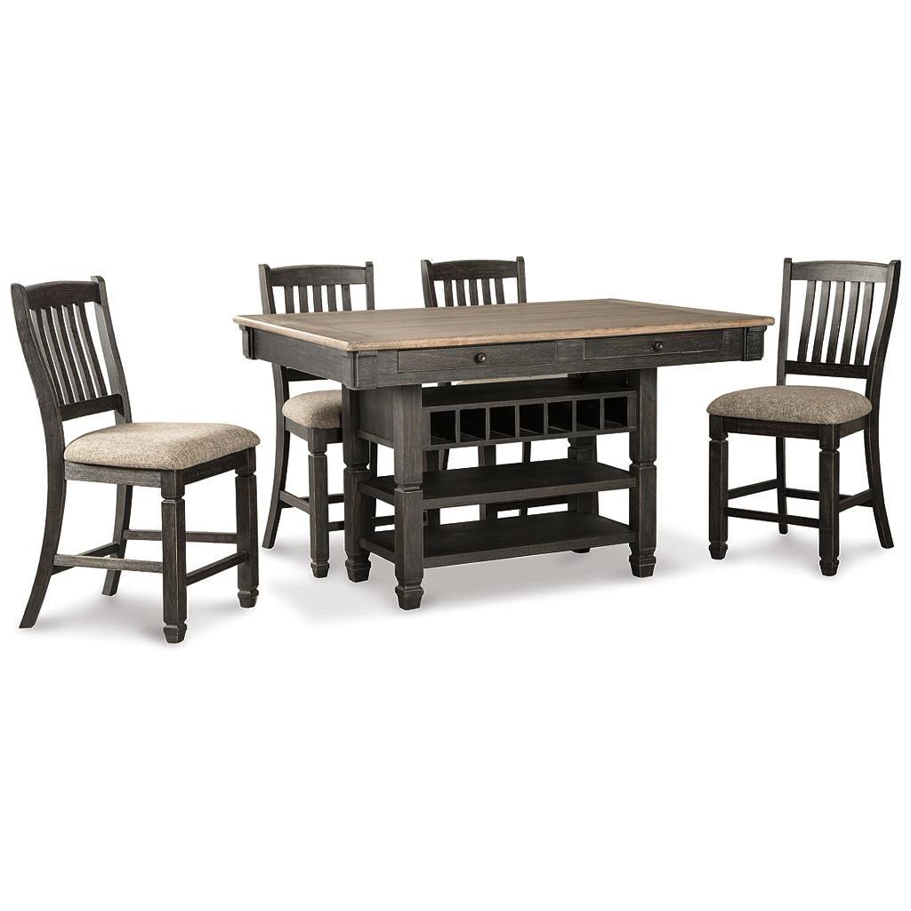 Tyler Creek Counter Table, 4 Barstools, Server And Bench Signature Design by Ashley® Uncategorized
