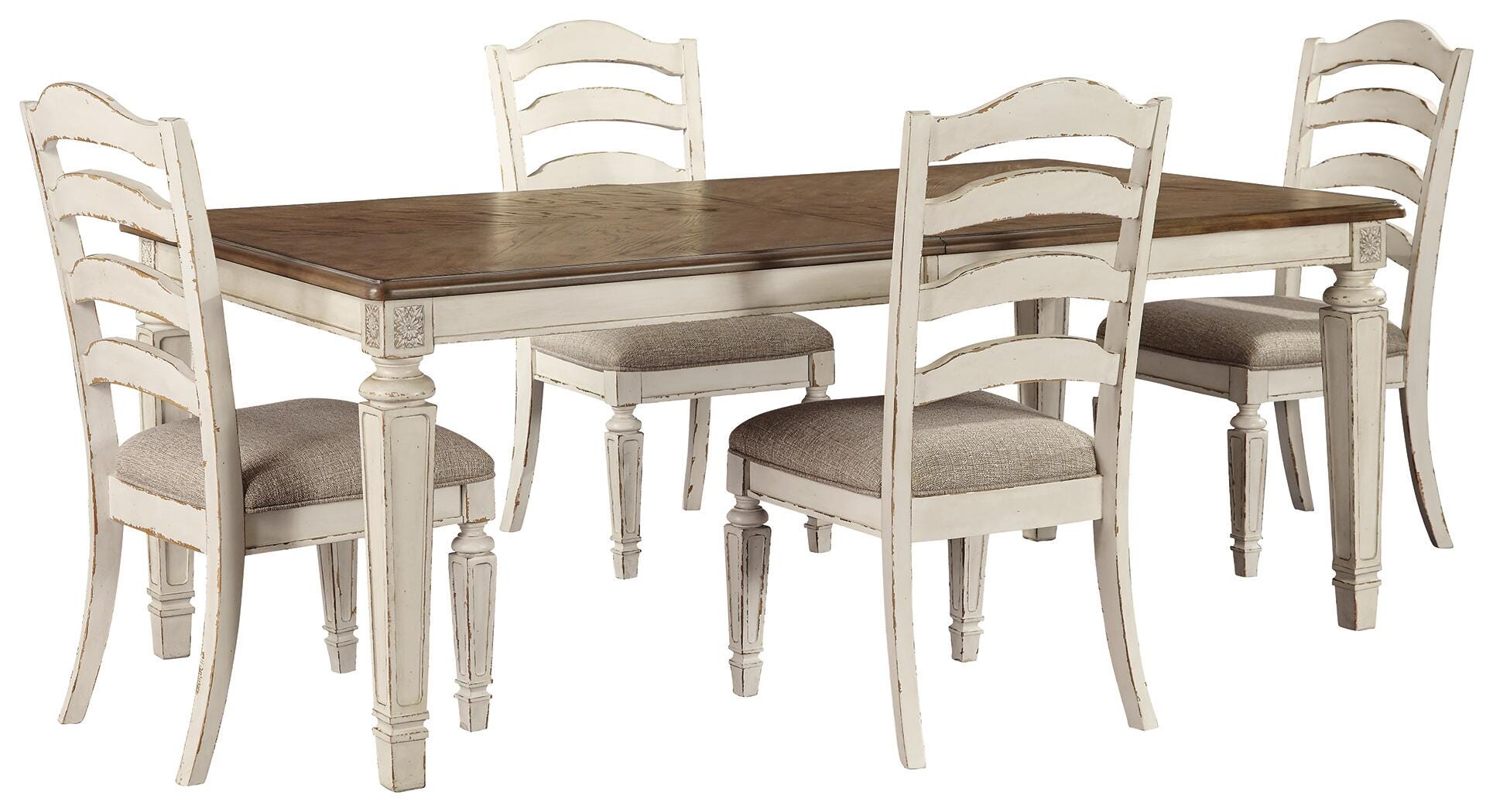 Realyn Extension Dining Table and 4 Chairs