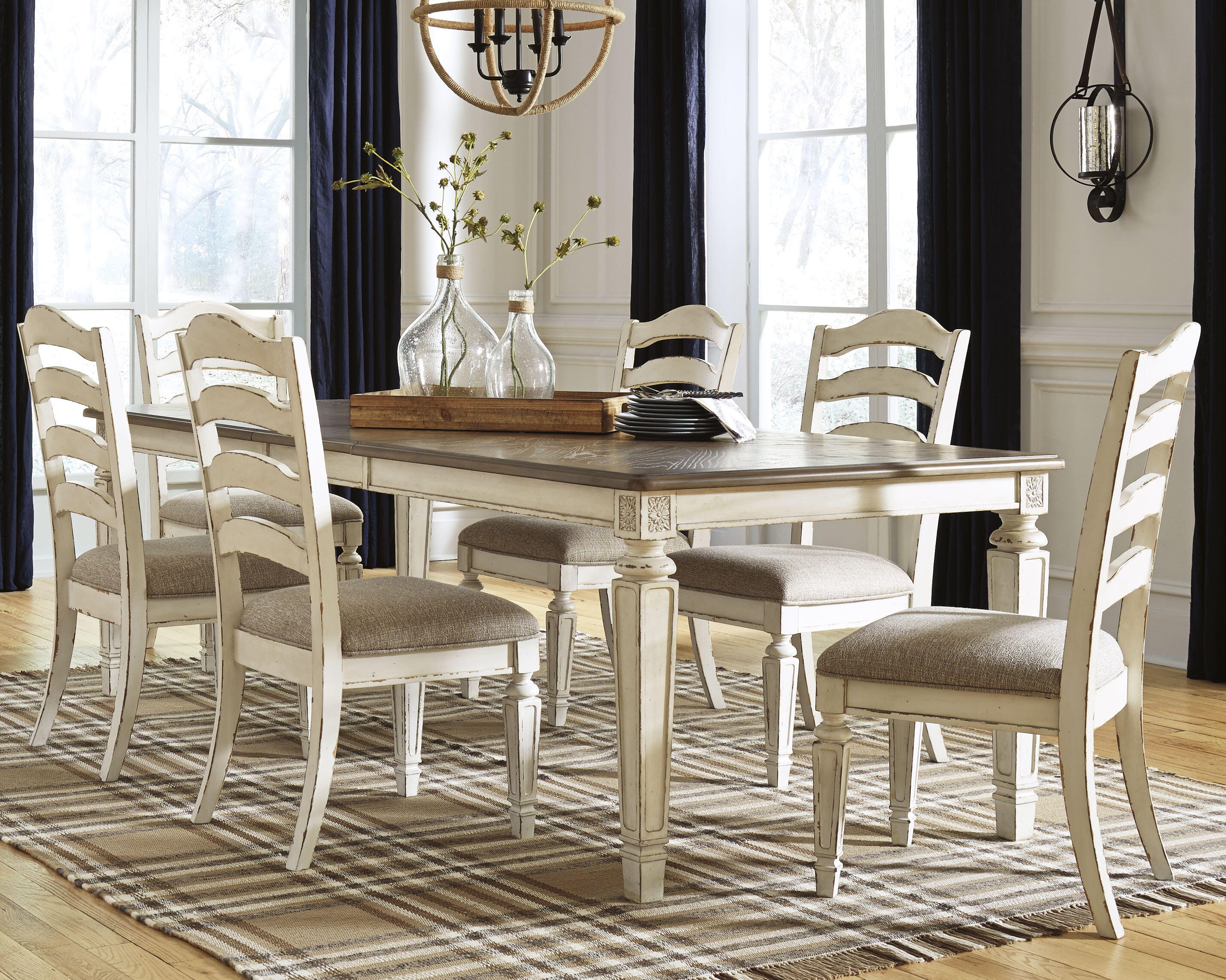 Realyn Extension Dining Table and 6 Chairs — 7-Piece Set Signature Design by Ashley® Dining Room