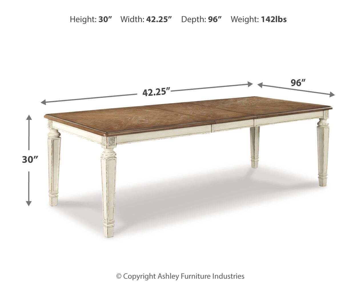 Realyn Extension Dining Table and 4 Chairs