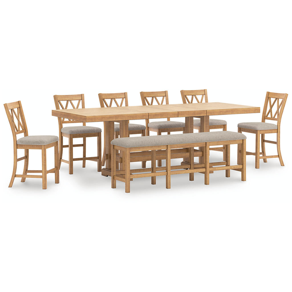 Havonplane Counter Height Dining Table, 6 Barstools and Bench Signature Design by Ashley® Uncategorized