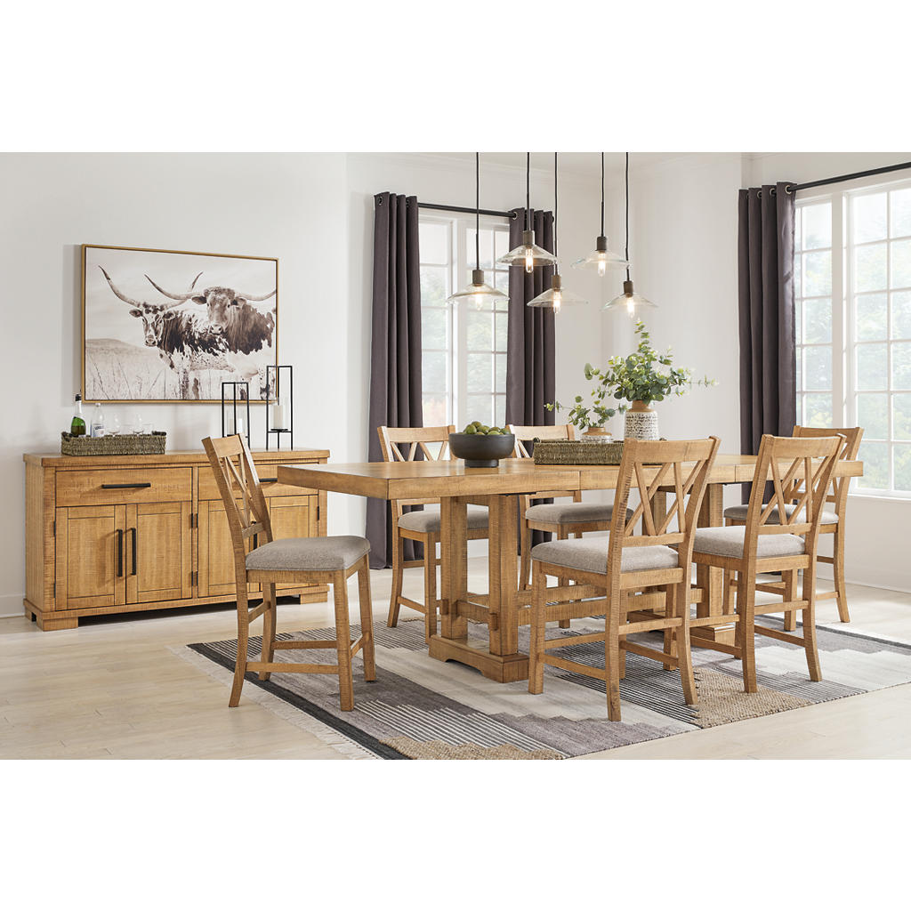 Havonplane Counter Height Extension Dining Table and 6 Barstools Signature Design by Ashley® Uncategorized