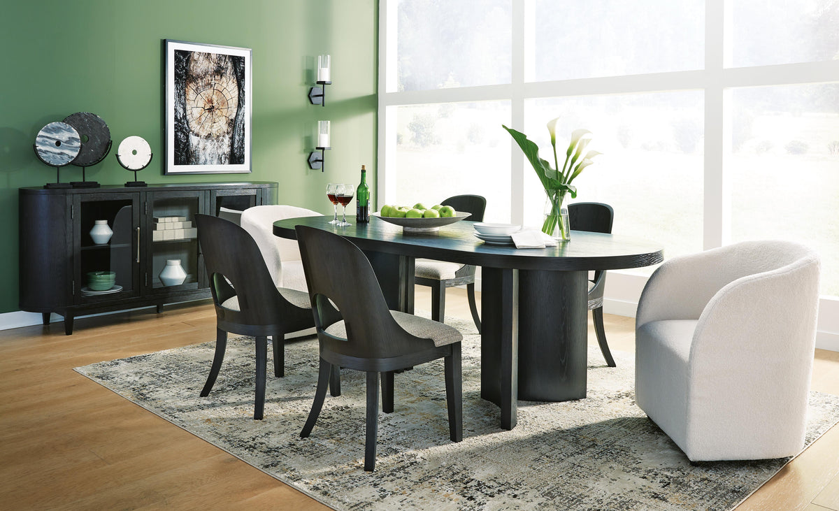 Rowanbeck Table, 2 Arm Chairs and 4 Side Chairs — 7-Piece Signature Design by Ashley® Dining Room
