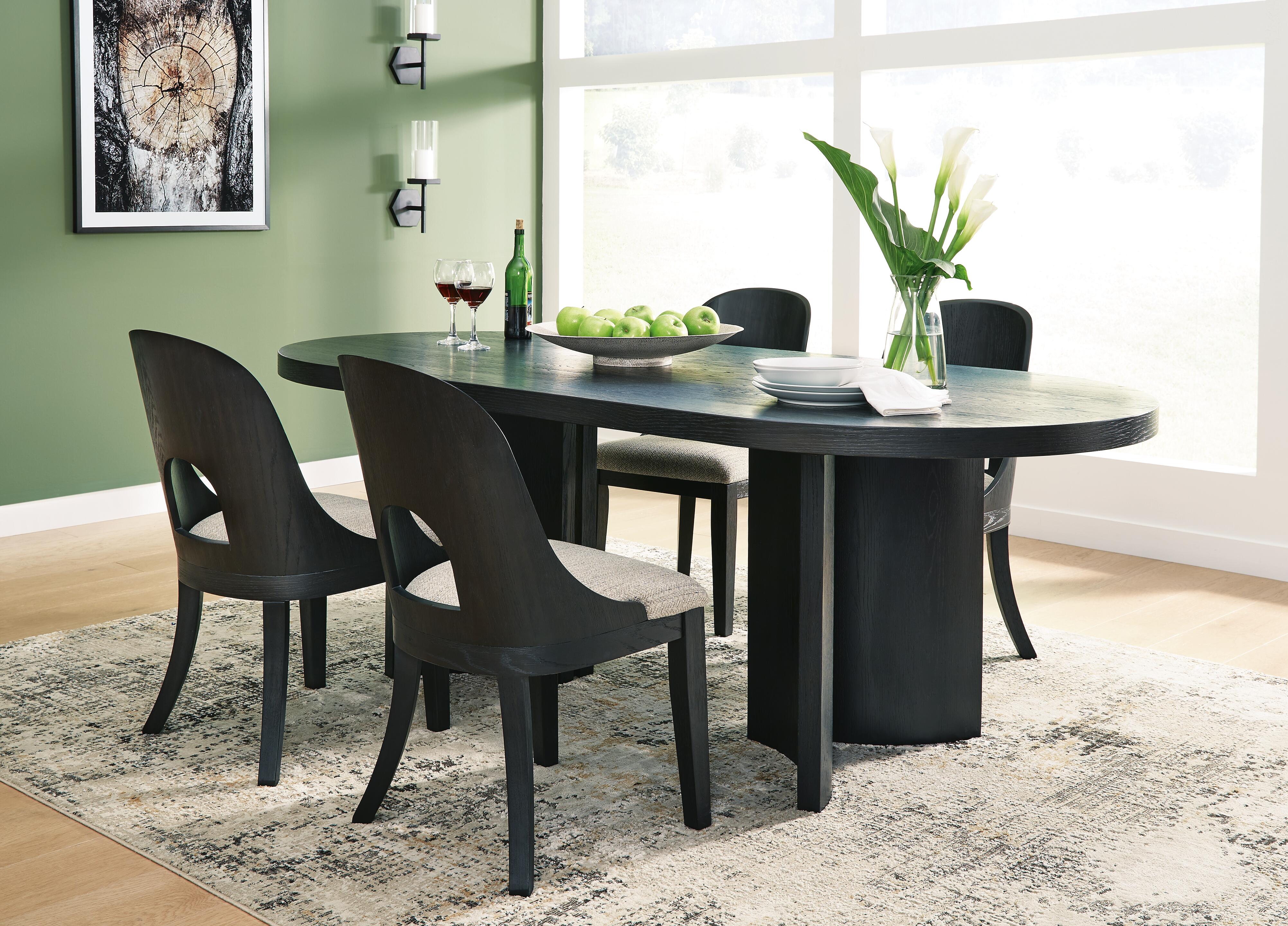 Rowanbeck 87-Inch Dining Table and 4 Side Chairs (D1) Signature Design by Ashley® Dining Package
