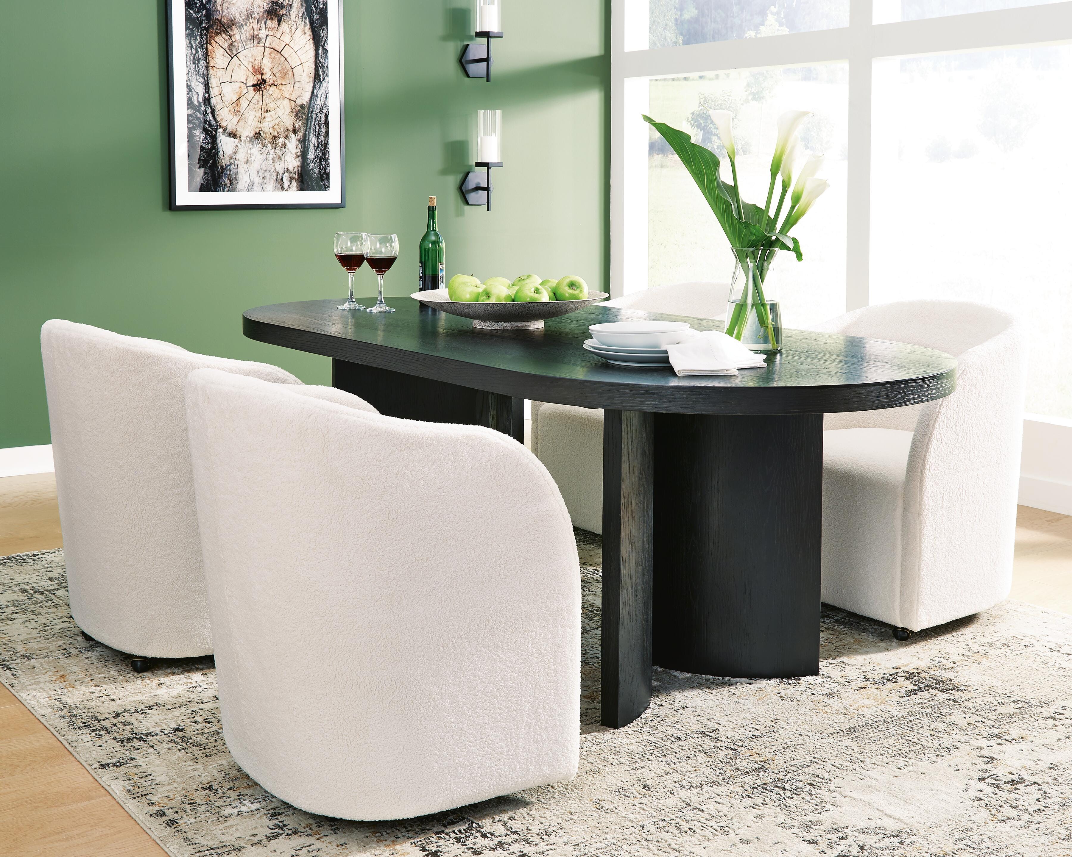 Rowanbeck 87-Inch Dining Table and 4 Arm Chairs (D2) Signature Design by Ashley® Dining Package