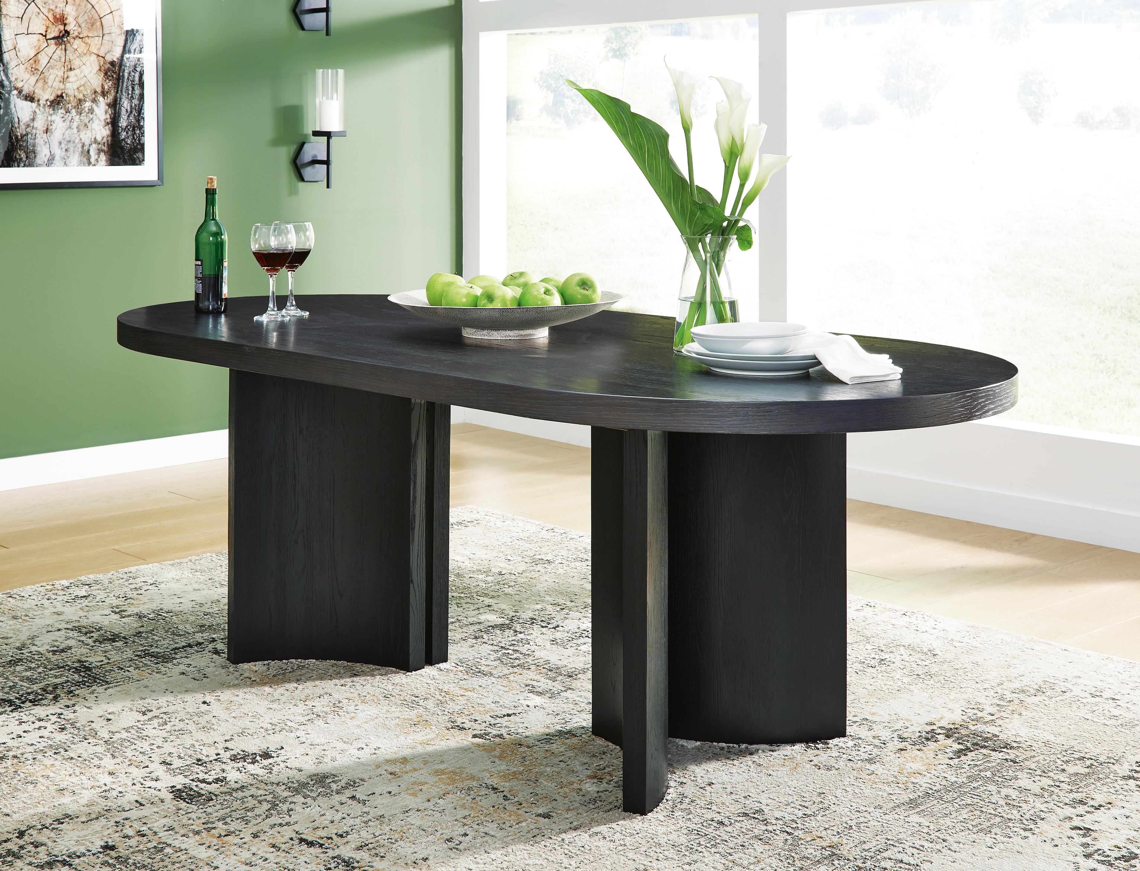 Rowanbeck 87-Inch Dining Table and 4 Arm Chairs (D2) Signature Design by Ashley® Dining Package