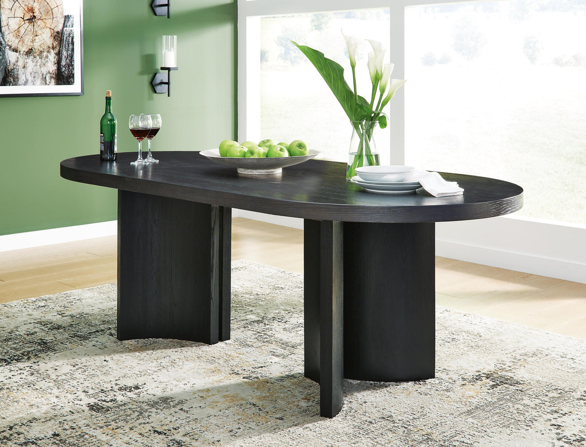 Rowanbeck 87-Inch Dining Table and 4 Arm Chairs (D2) Signature Design by Ashley® Dining Package