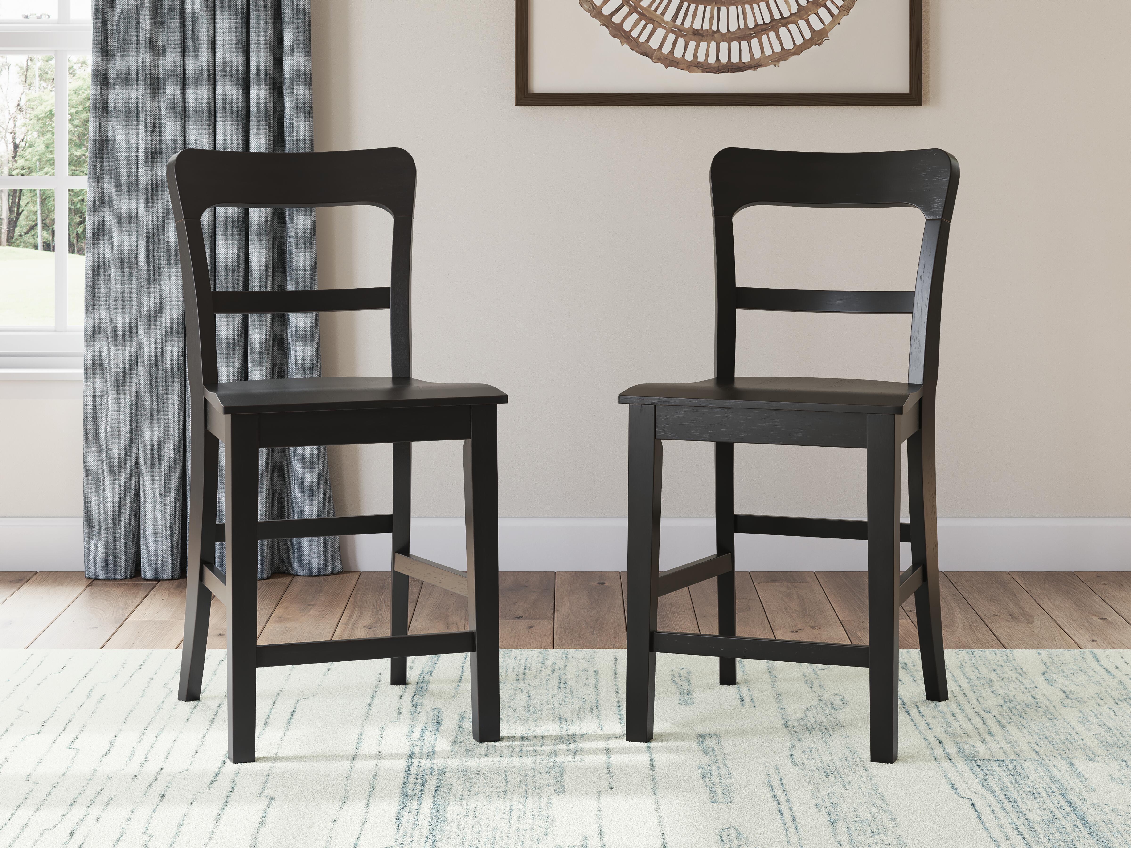 Greddinton Counter Table and 4 Barstools (D8 — 39in Stools)