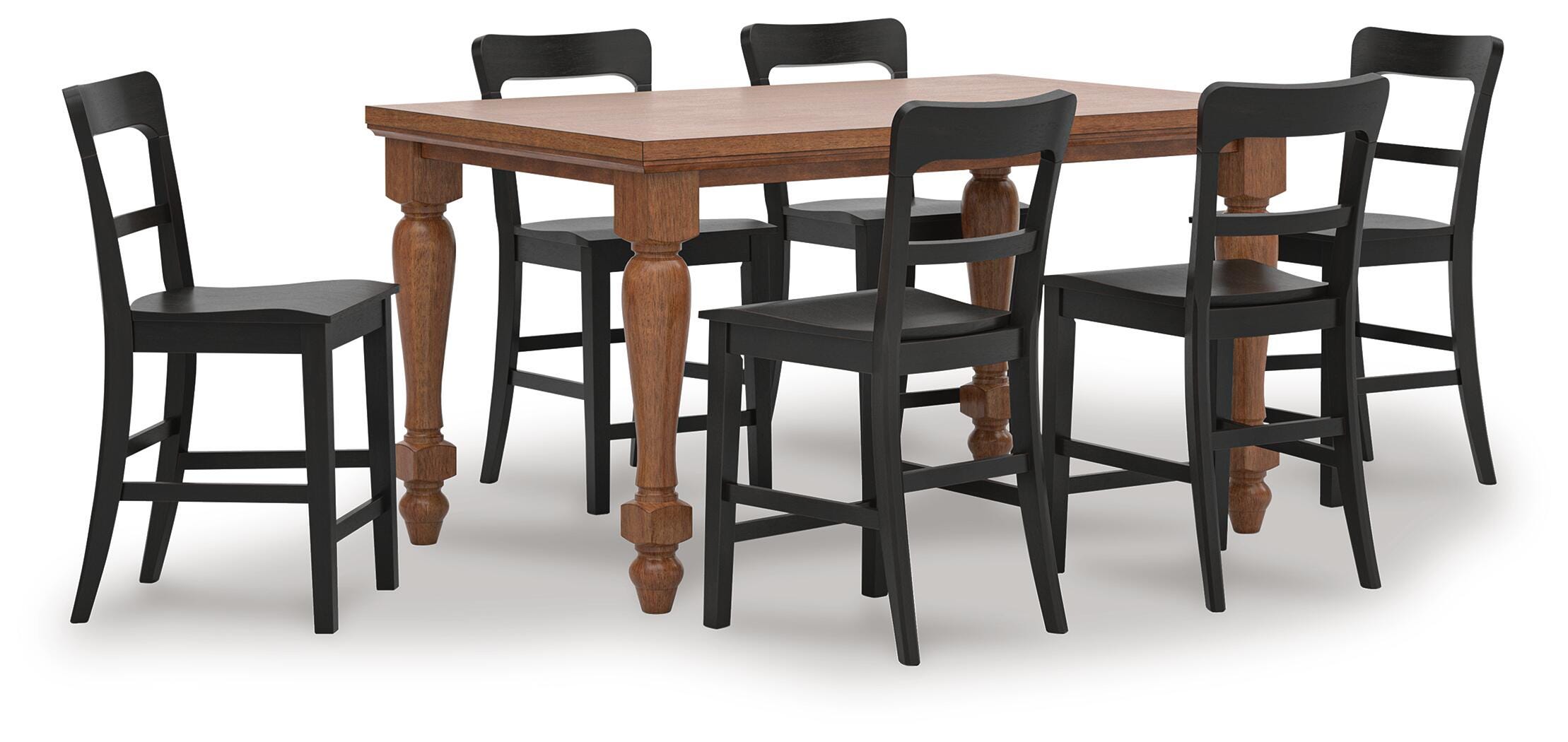 Greddinton Counter Height Table and 6 Barstools — 7-Piece Set
