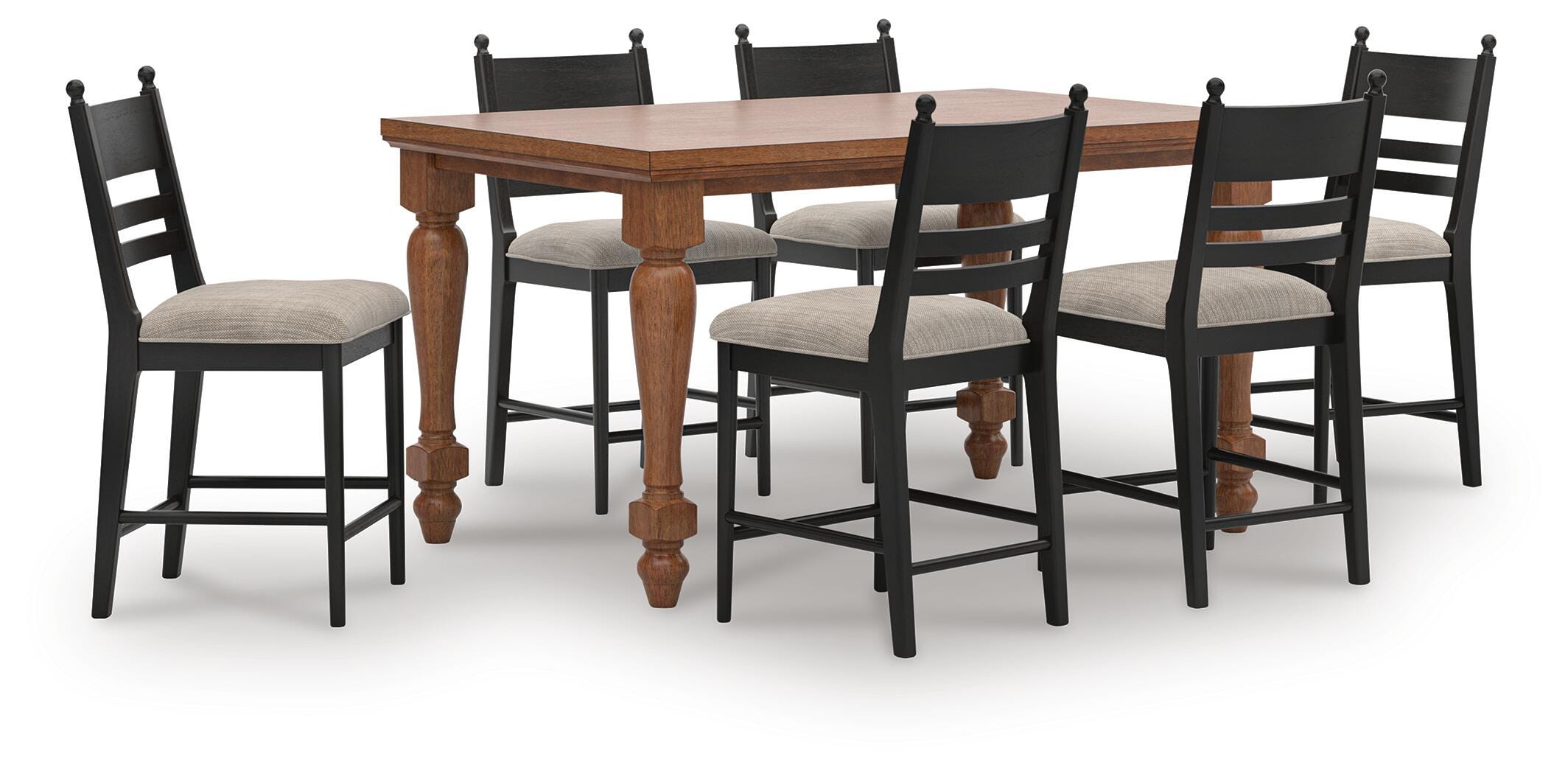 Greddinton Counter Table and 6 Tall Barstools (D17) Signature Design by Ashley® Dining Package
