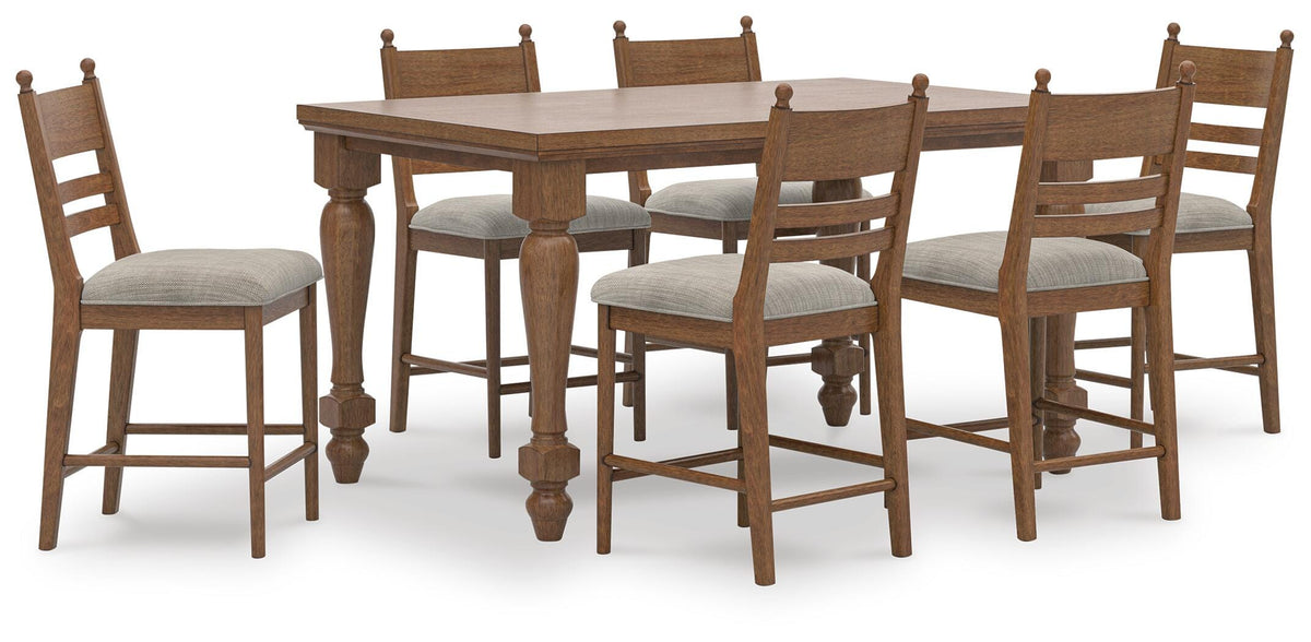 Greddinton Counter Table and 6 Tall Barstools (D20) Signature Design by Ashley® Dining Package