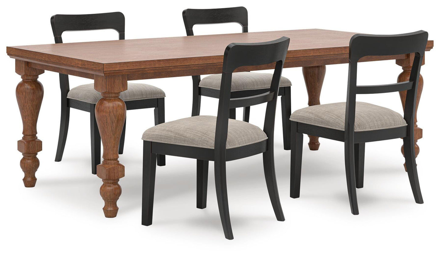 Greddinton 86-Inch Dining Table and 4 Chairs (D3 — 35in Chairs)