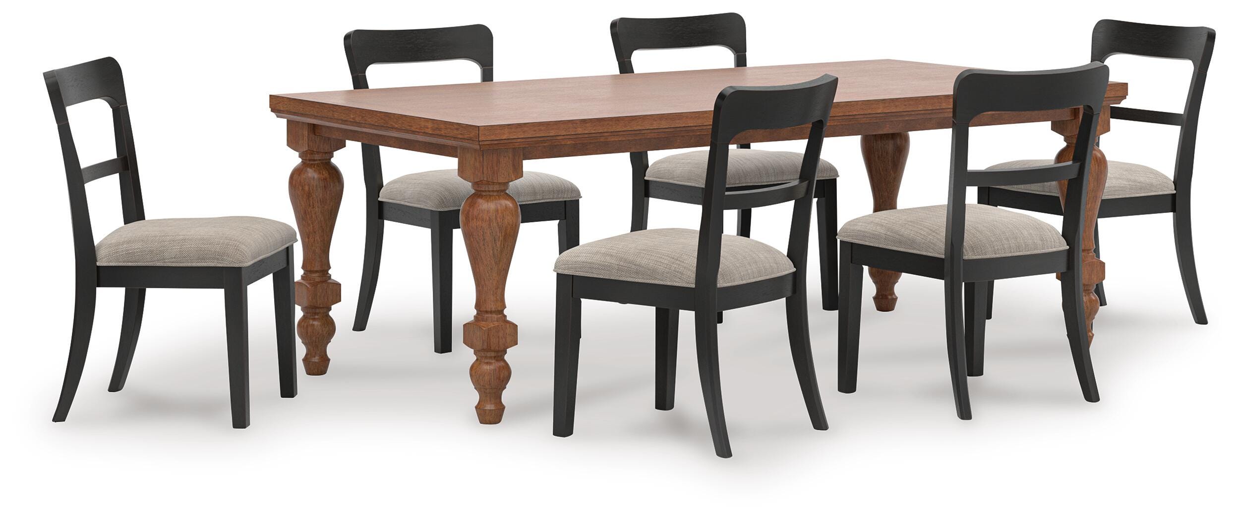 Greddinton 86-Inch Dining Table and 6 Chairs (D21 — 35in Chairs)