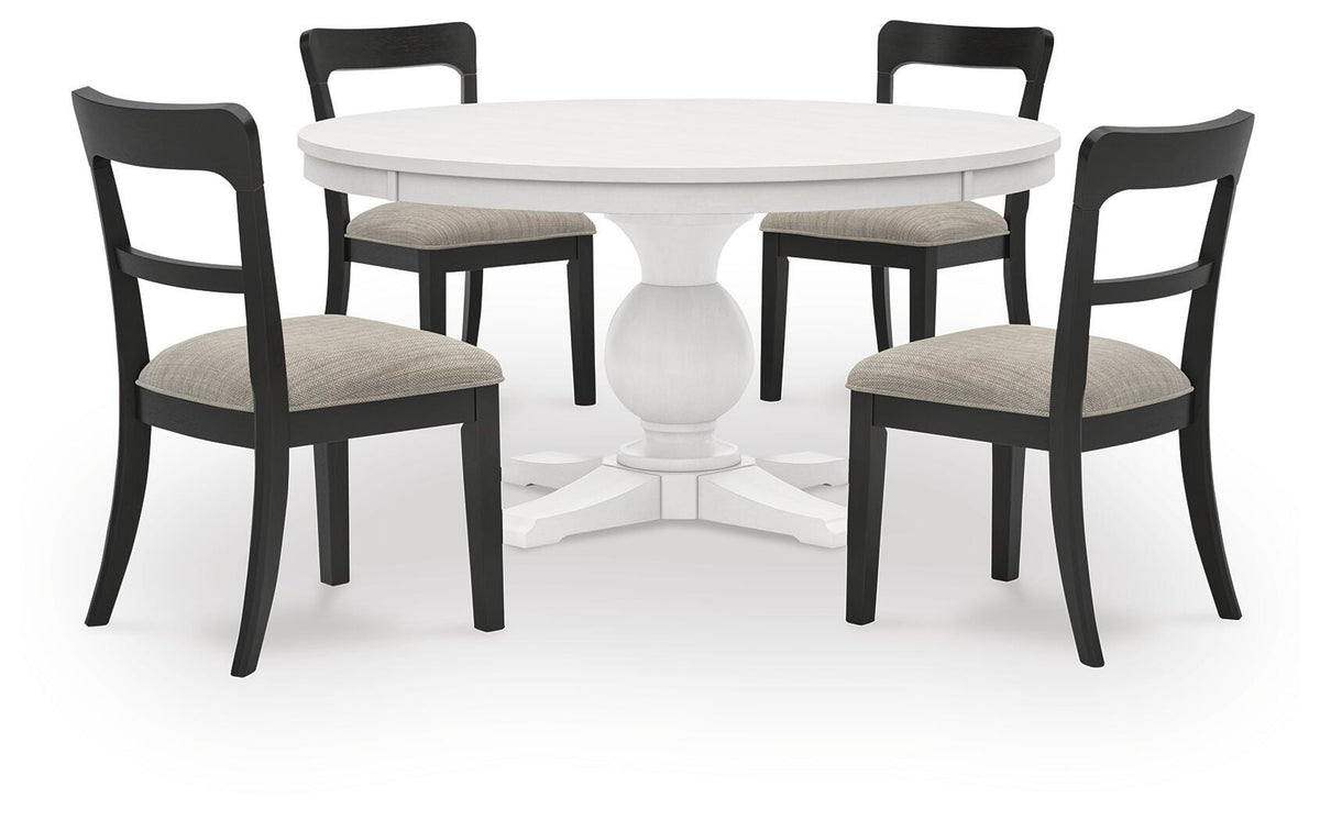 Greddinton 60-Inch Square Pedestal Table and 4 Chairs (D27) Signature Design by Ashley® Dining Package