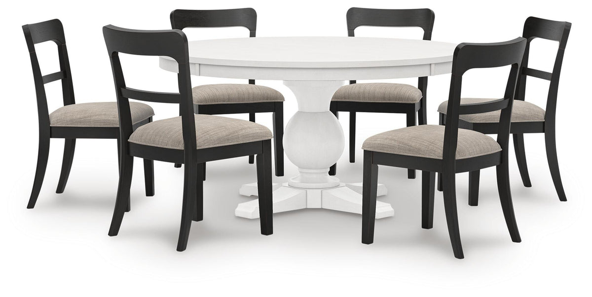 Greddinton Square Pedestal Table and 6 Chairs (D28) Signature Design by Ashley® Dining Package
