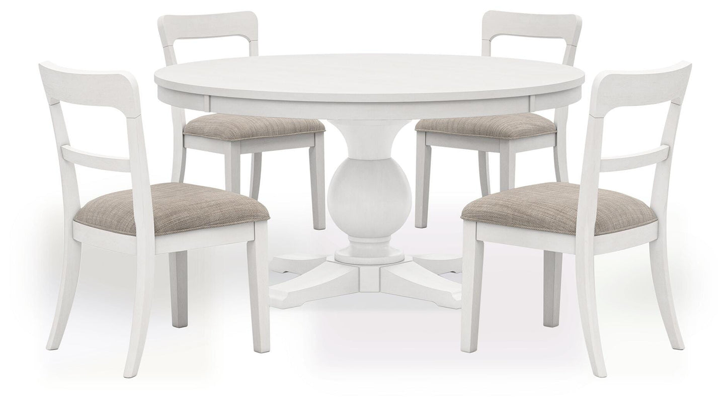 Greddinton Square Pedestal Table and 4 Chairs (D5 — 2nd Colorway)