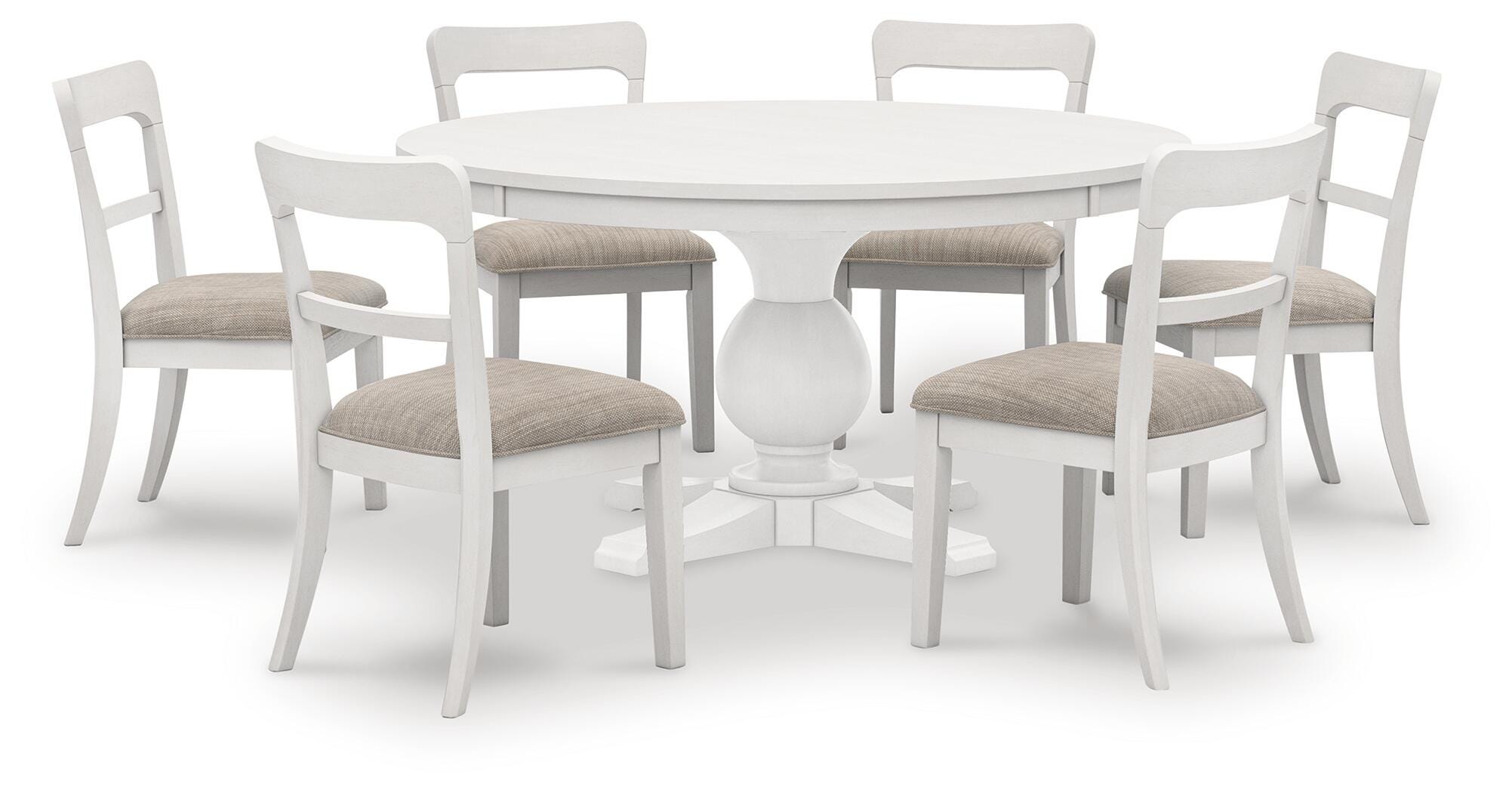 Greddinton Square Pedestal Table and 6 Chairs (D29 — 2nd Colorway)