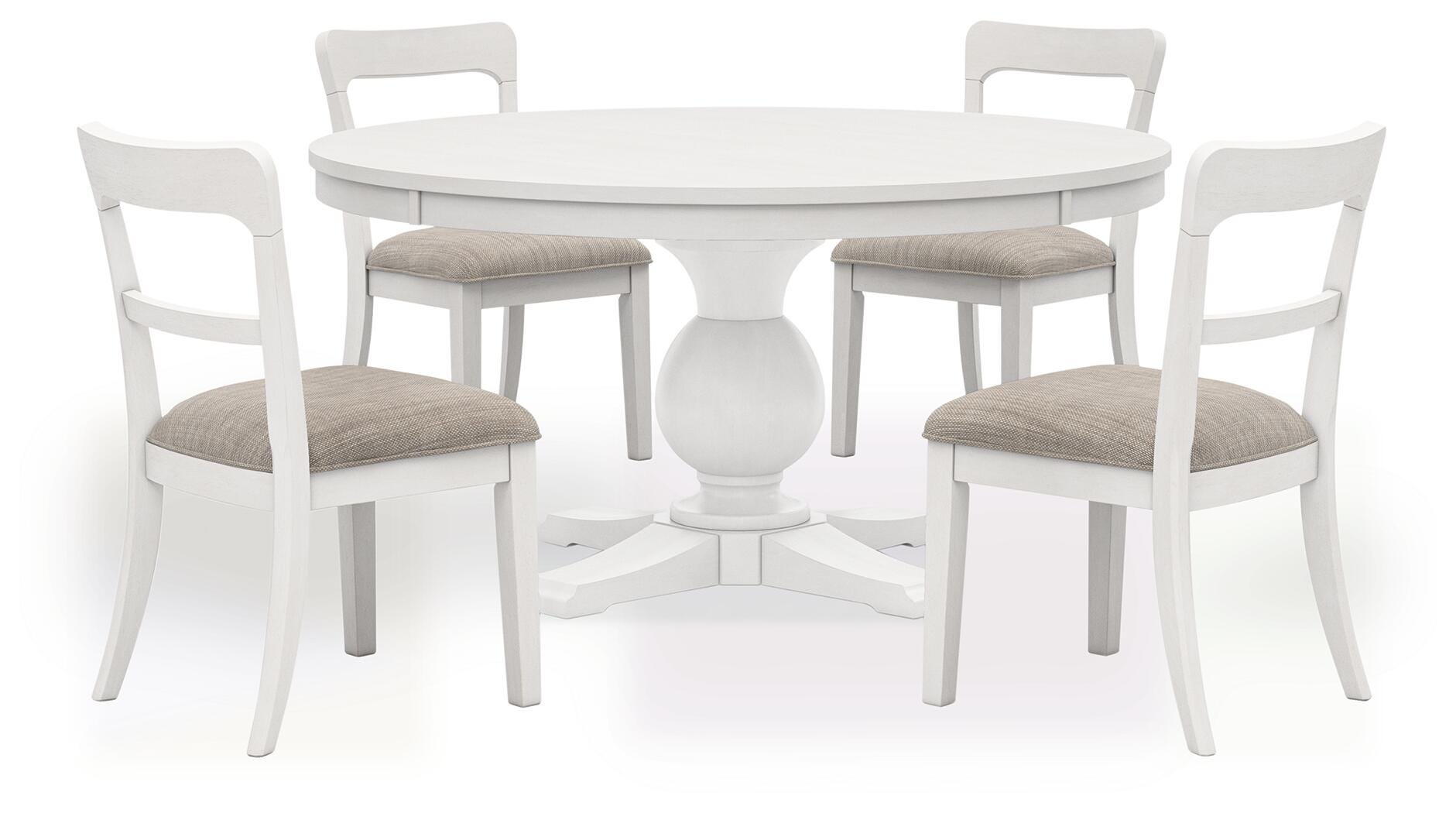 Greddinton Square Pedestal Table and 4 Chairs (D5 — 2nd Colorway)
