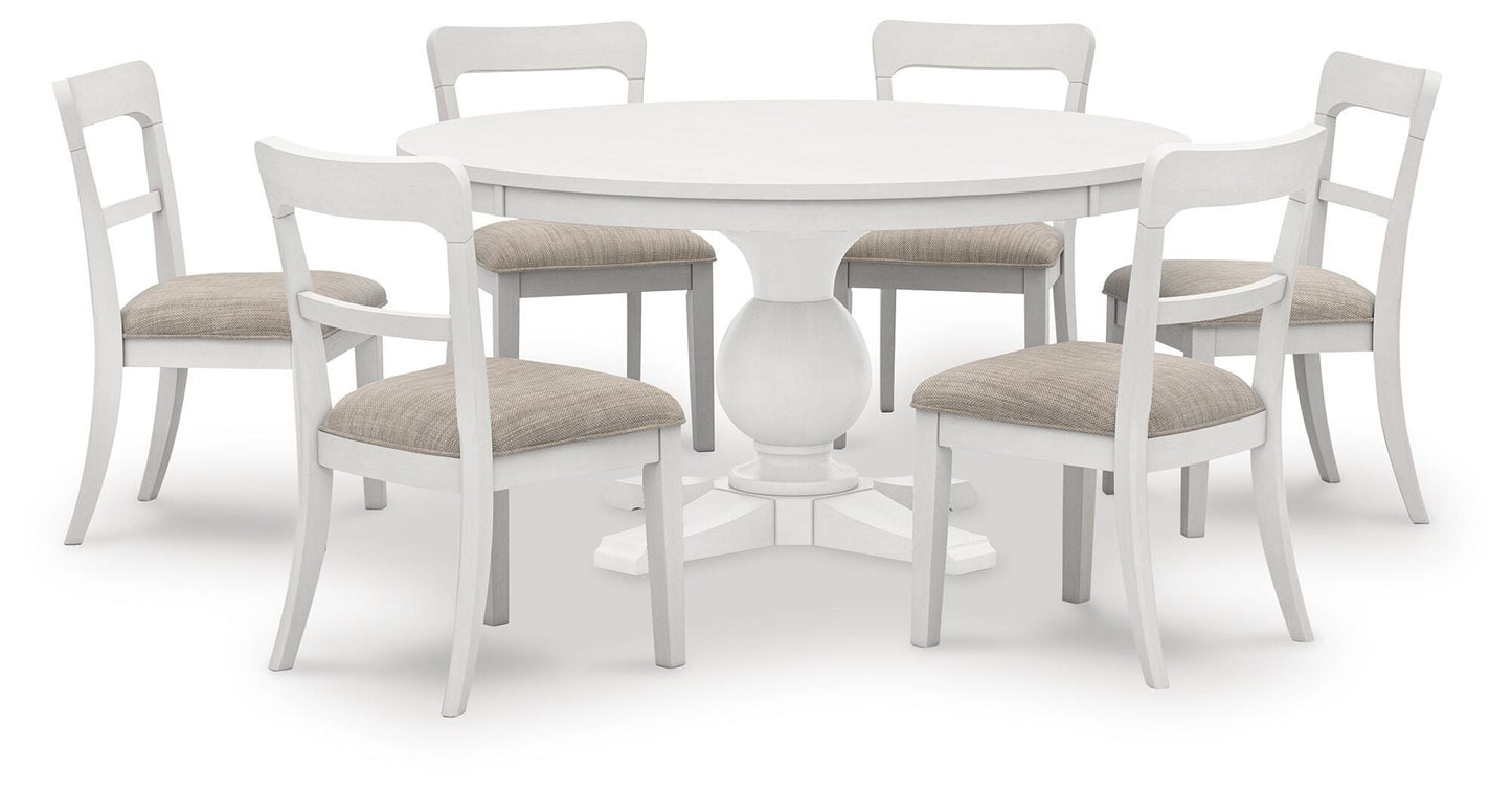 Greddinton Square Pedestal Table and 6 Chairs (D29 — 2nd Colorway)