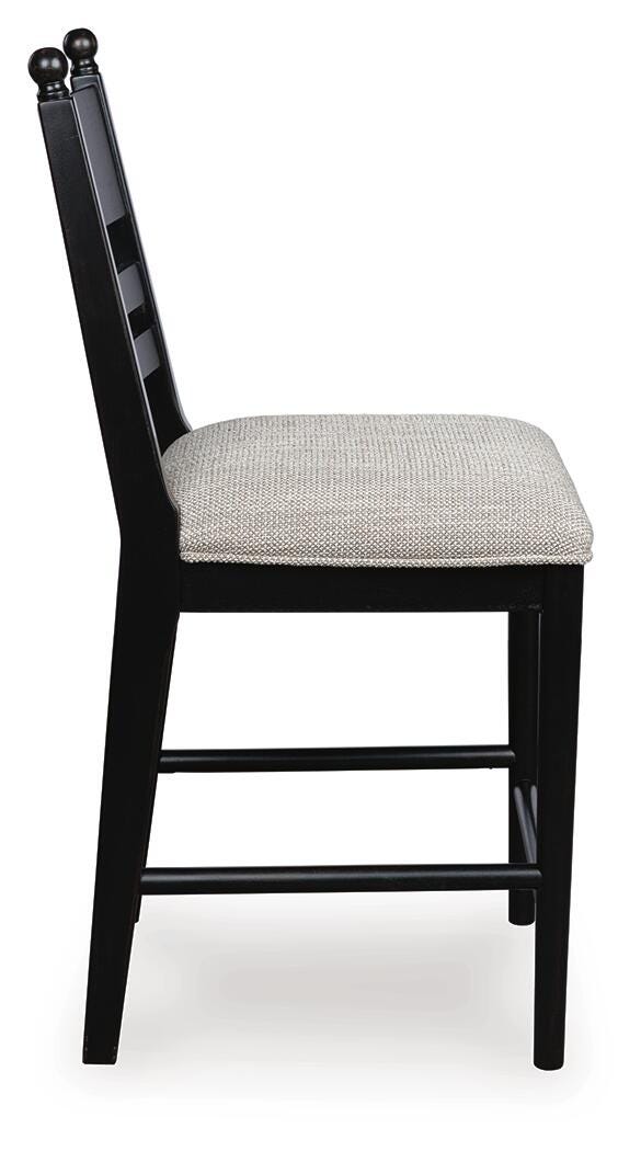 Greddinton Counter Table and 6 Tall Barstools (D15 — Mixed Set)