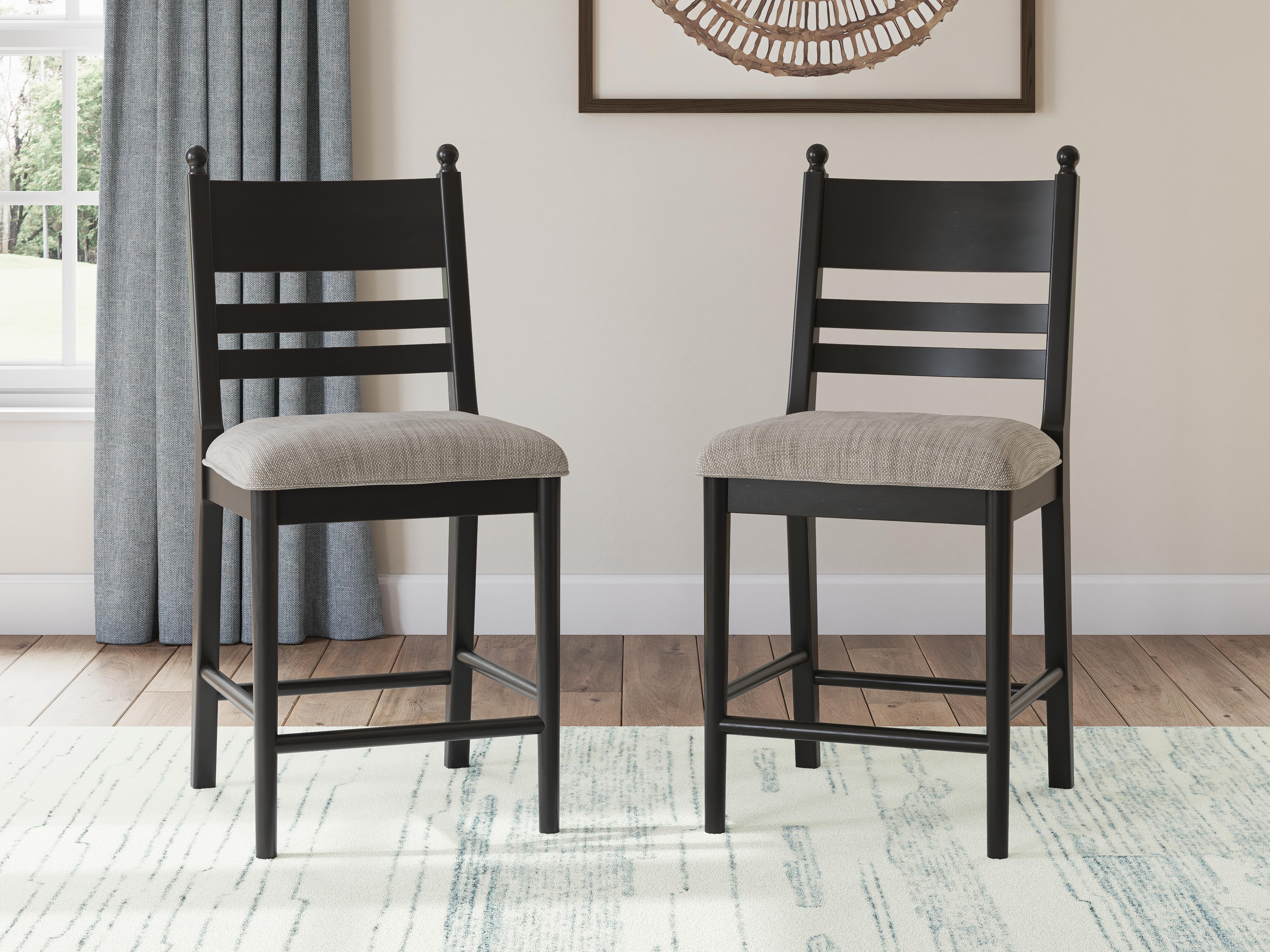 Greddinton Counter Table and 6 Tall Barstools (D15 — Mixed Set)