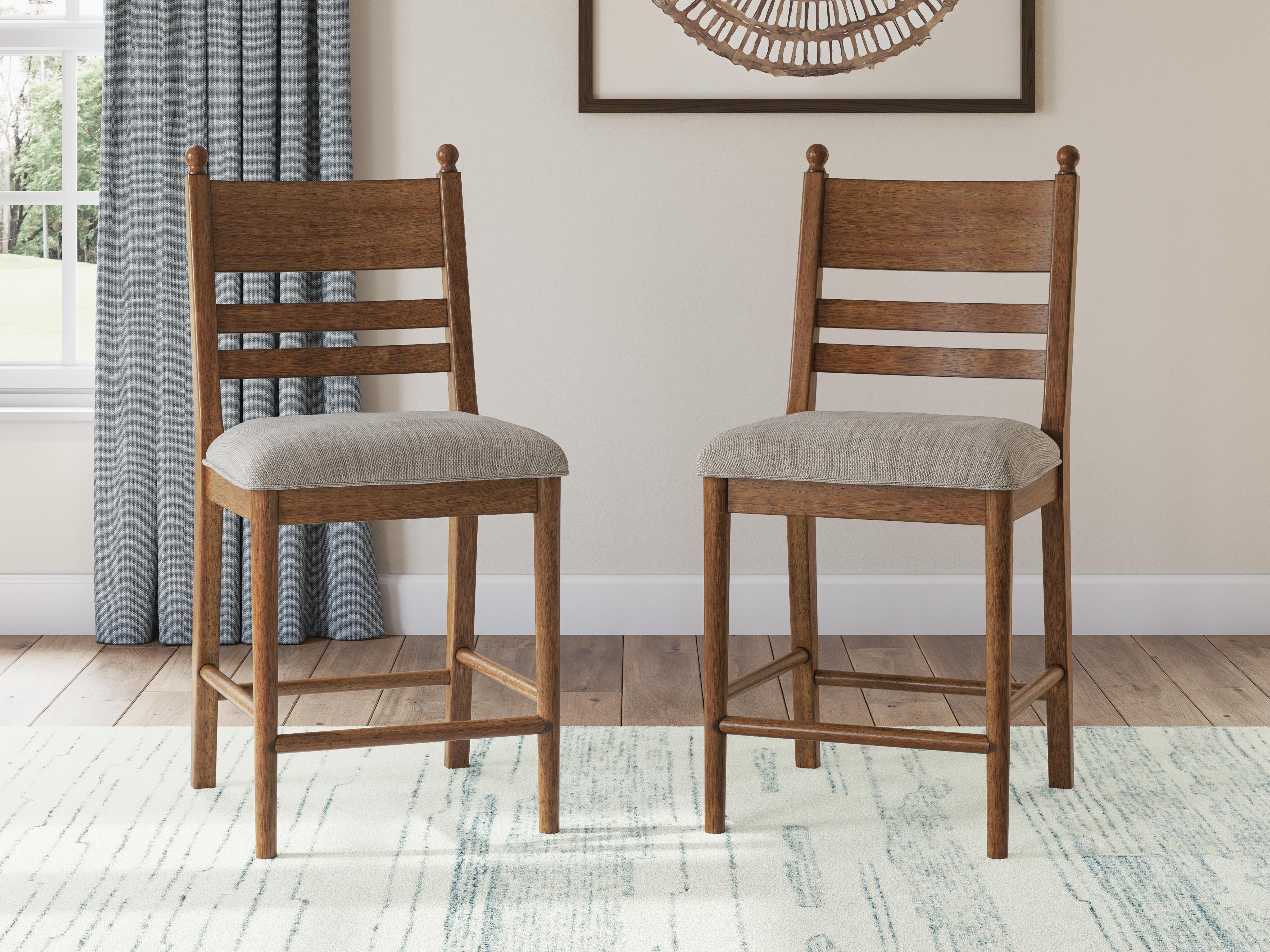 Greddinton Counter Table and 6 Tall Barstools (D15 — Mixed Set)