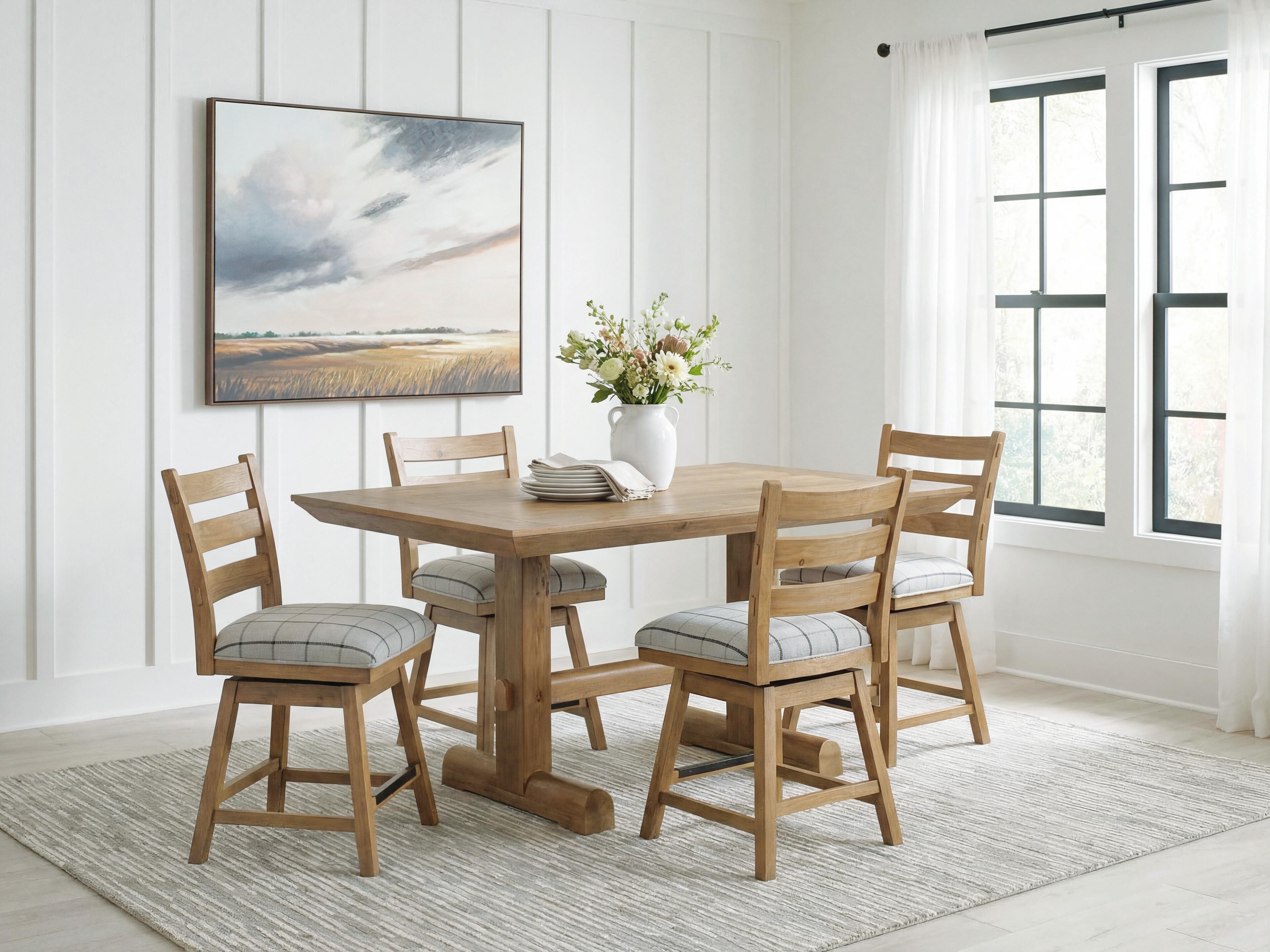 Ridgester Counter Height Dining Table and 4 Barstools