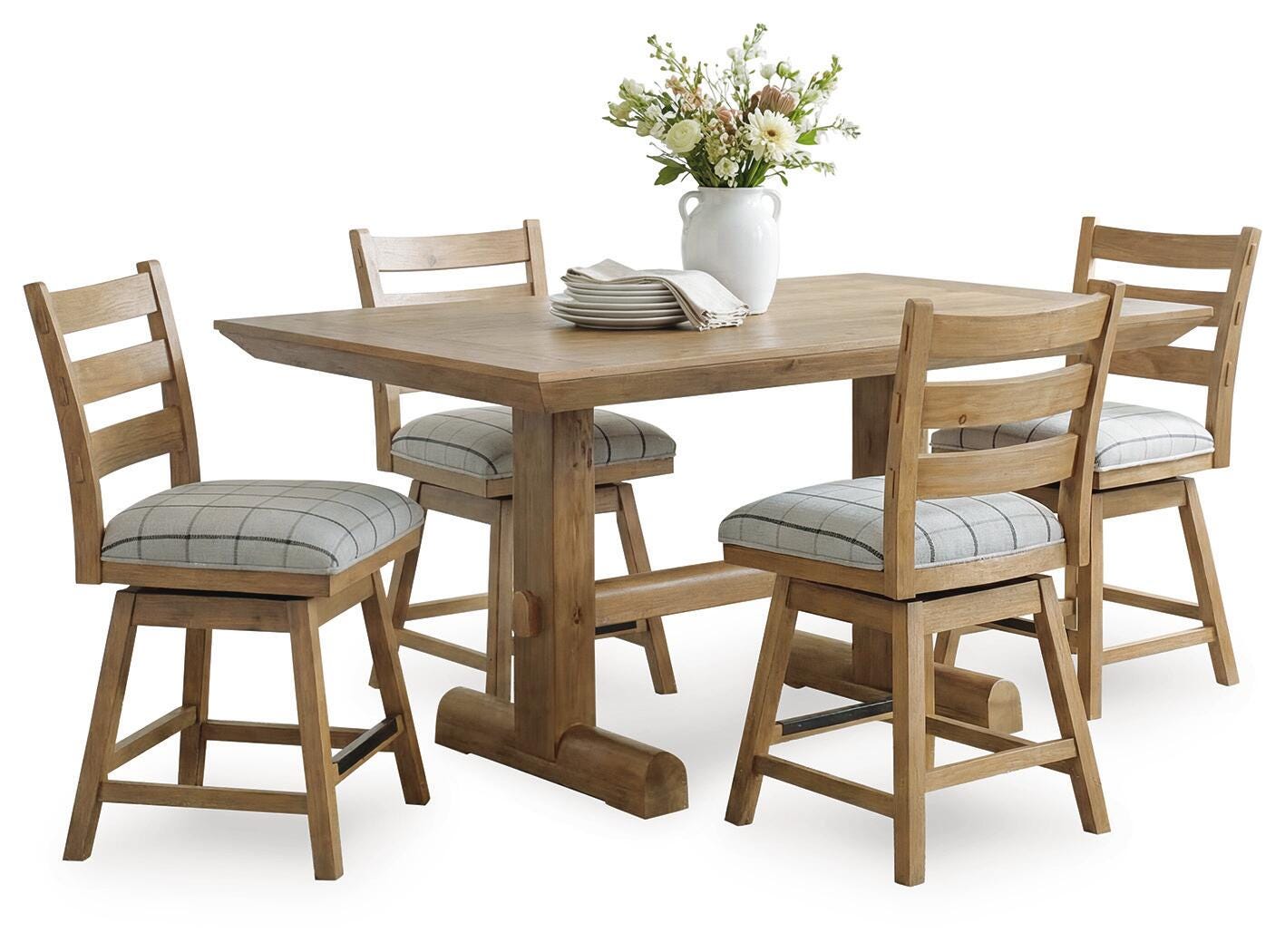 Ridgester Counter Height Dining Table and 4 Barstools