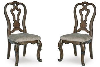 Maylee Dining Chair — Cabriole Legs, Cushioned Dark Brown Signature Design by Ashley® Dining Room Chairs
