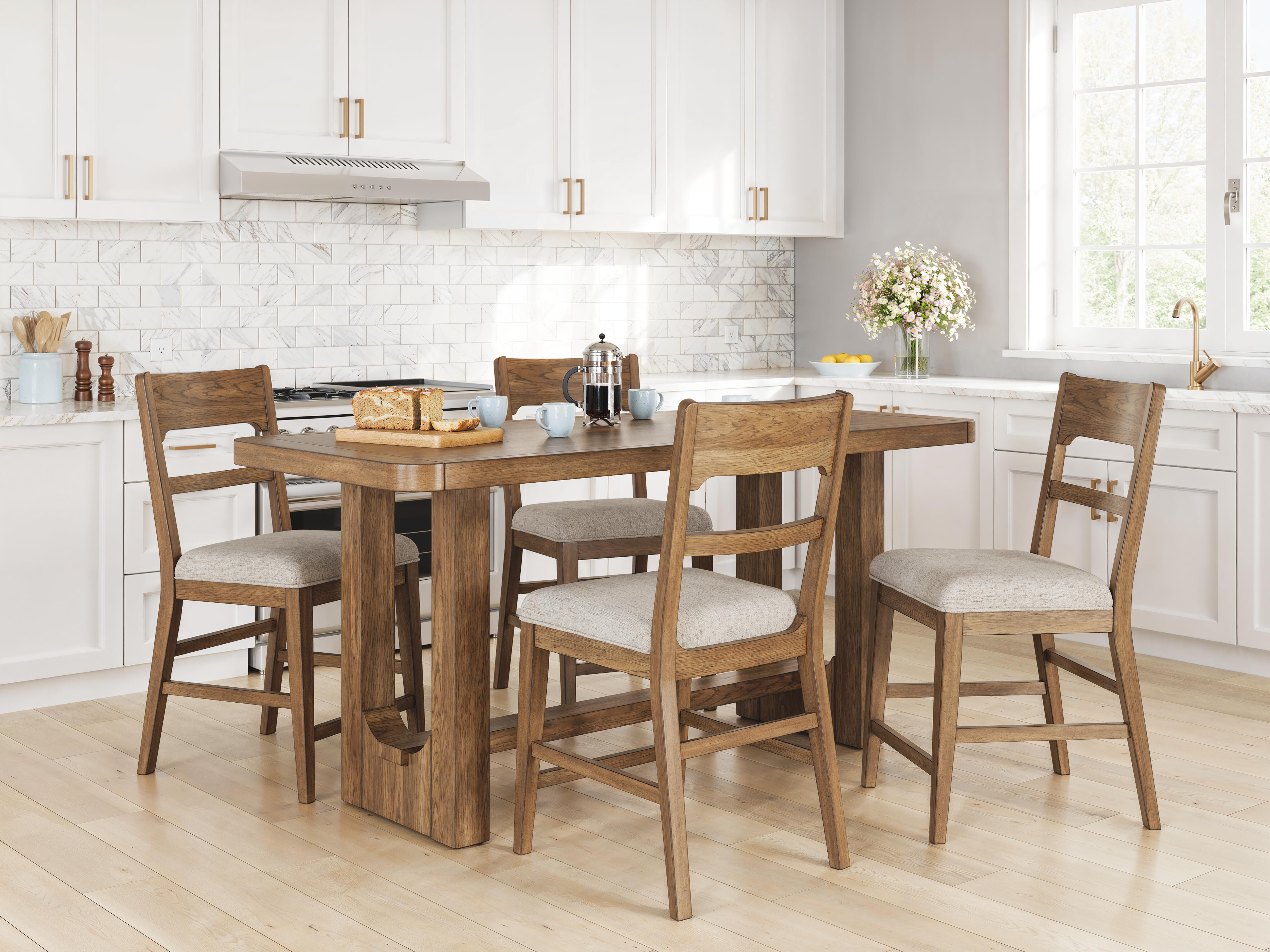 Cabalynn Counter Height Table and 4 Barstools (D4 — 42in Stools)