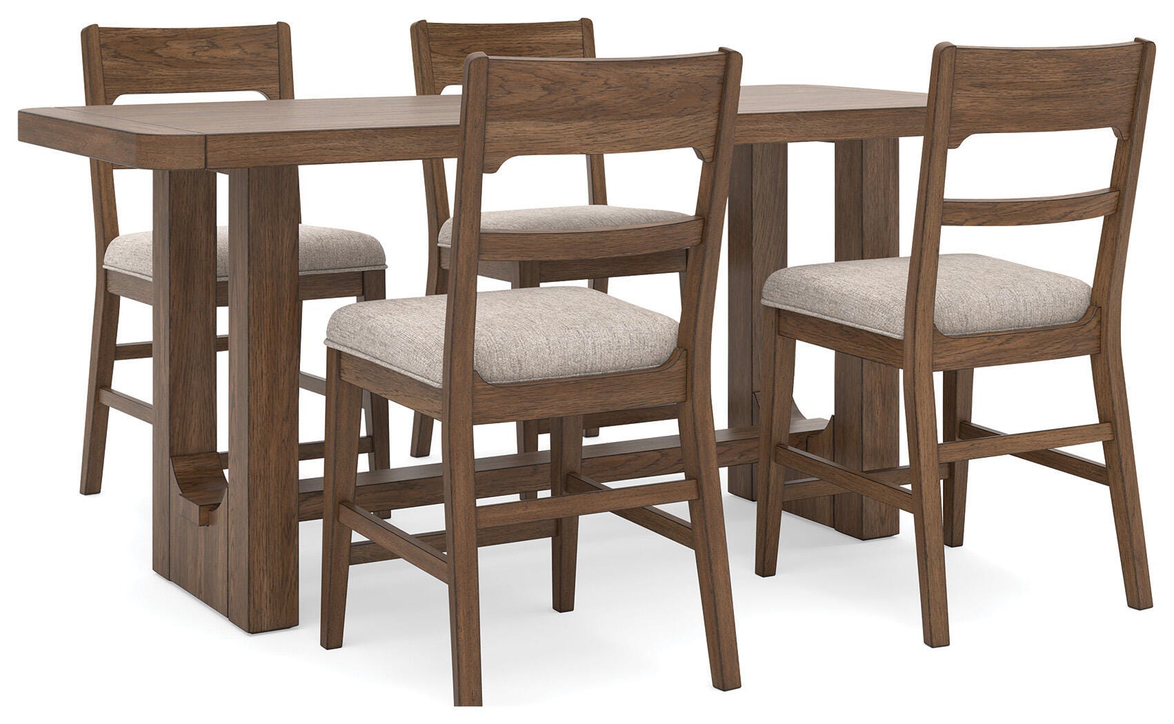 Cabalynn Counter Height Table and 4 Barstools (D4 — 42in Stools)