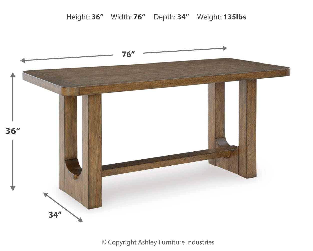 Cabalynn Counter Height Table and 4 Barstools (D5 — 39in Stools)