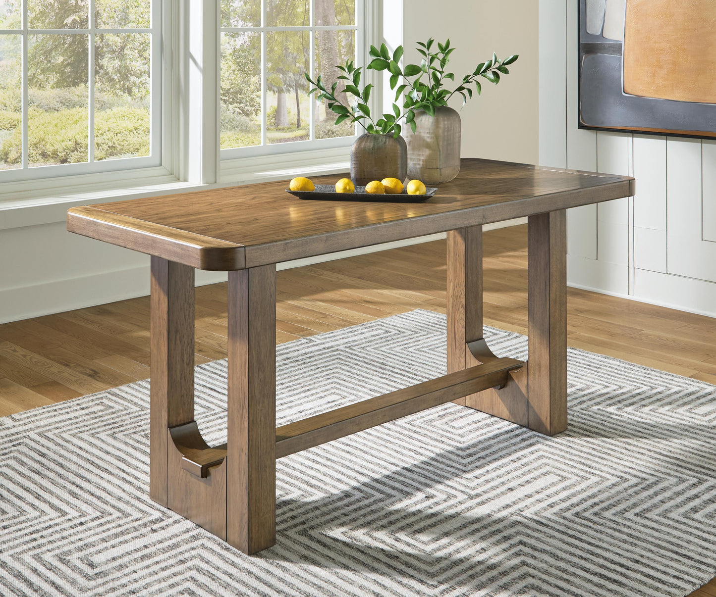 Cabalynn Counter Height Table and 4 Barstools (D4 — 42in Stools)