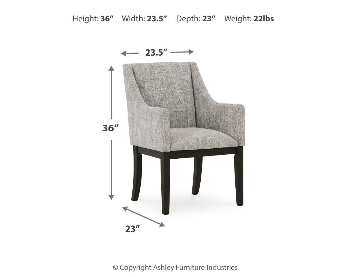Burkhaus Dining Table and 6 Arm Chairs — 7-Piece Set Signature Design by Ashley® Dining Package