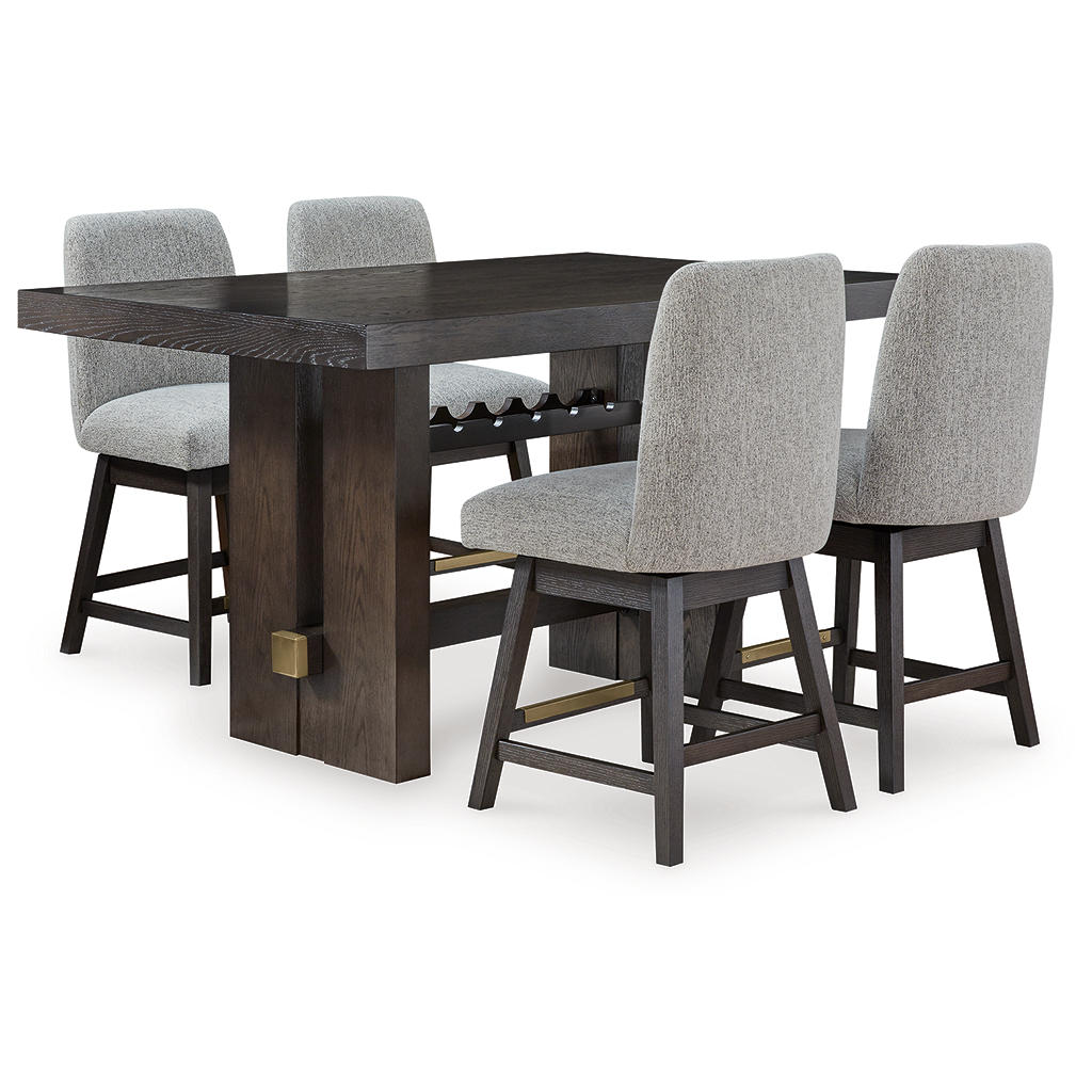 Burkhaus Counter Height Dining Table and 4 Barstools Signature Design by Ashley® Uncategorized