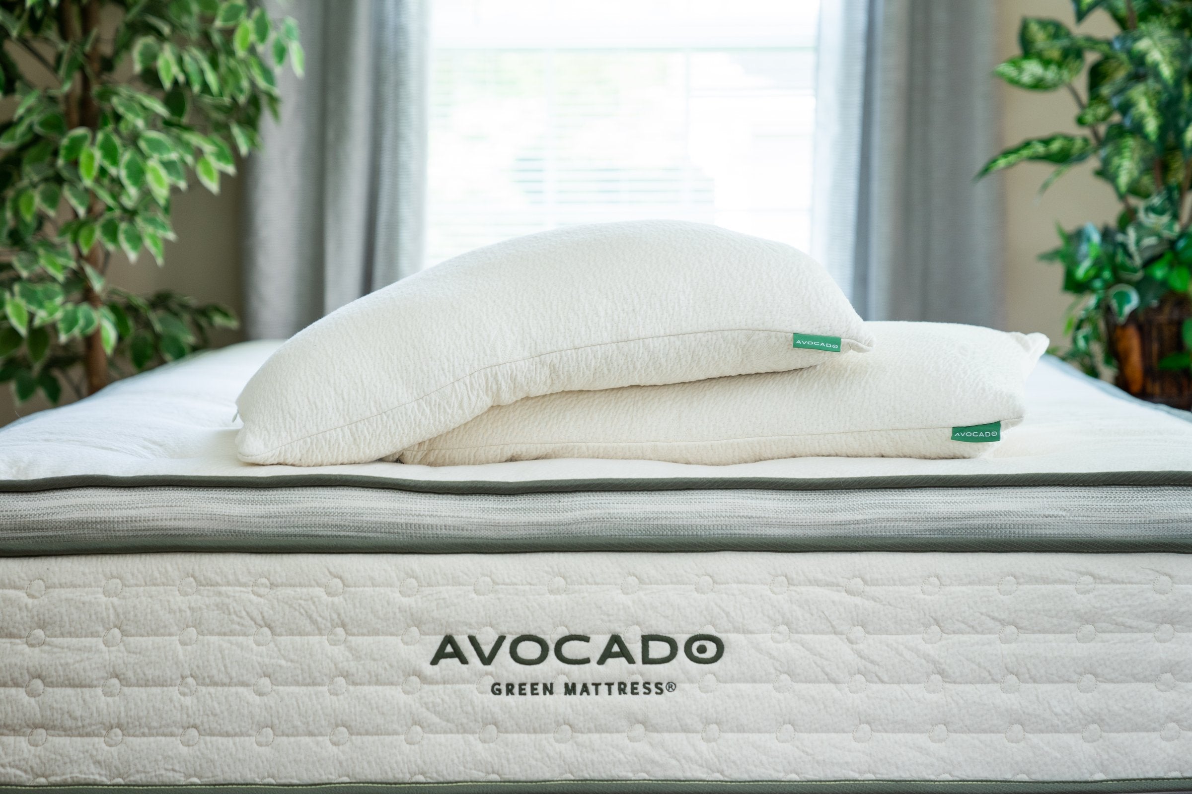 Avocado Green Pillow — Organic Latex and Kapok, Adjustable Fill