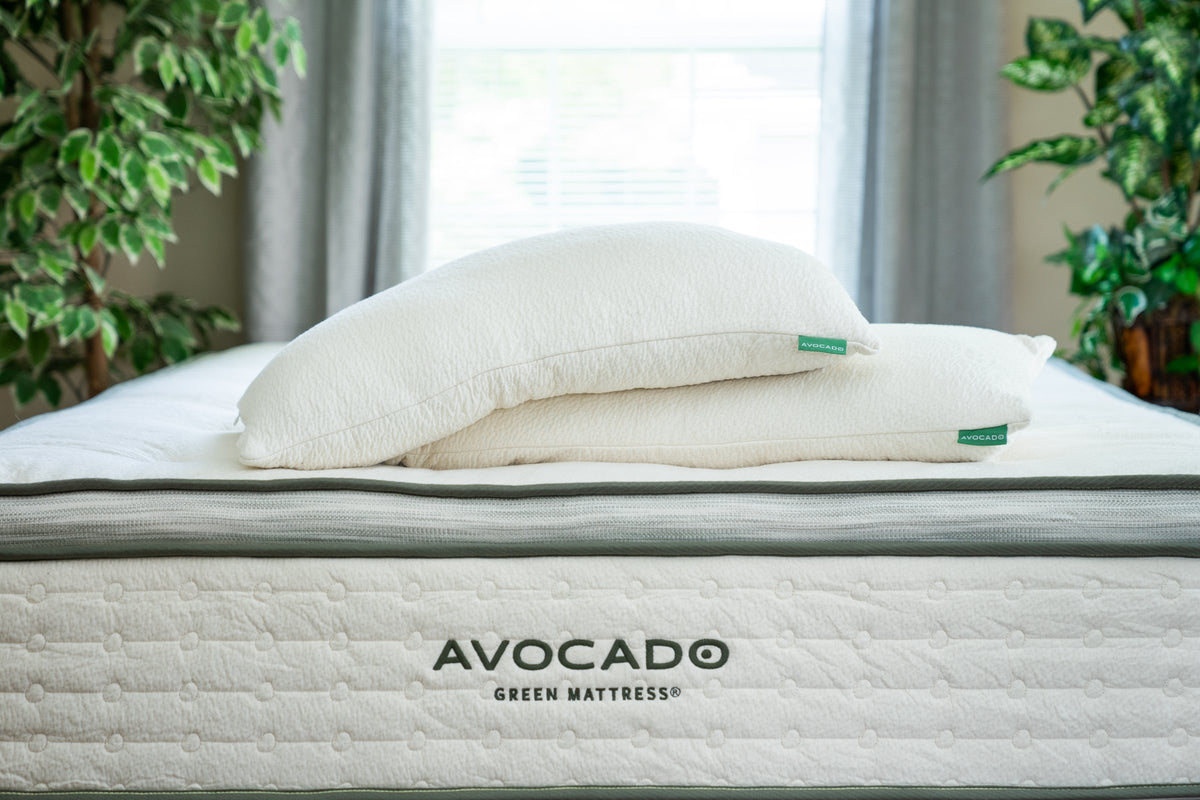 Avocado Green Pillow — Organic Latex and Kapok, Adjustable Fill