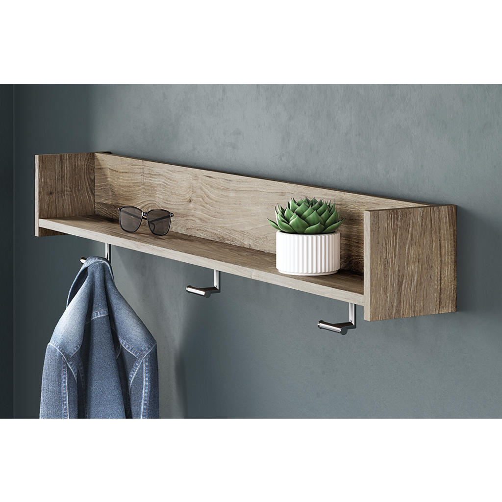 Oliah Wall Mounted Coat Rack with Shelf Signature Design by Ashley® Wall Decor