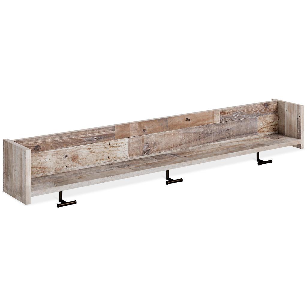 Neilsville Coat Rack with Shelf — Whitewash Wall Mount Signature Design by Ashley® Wall Decor