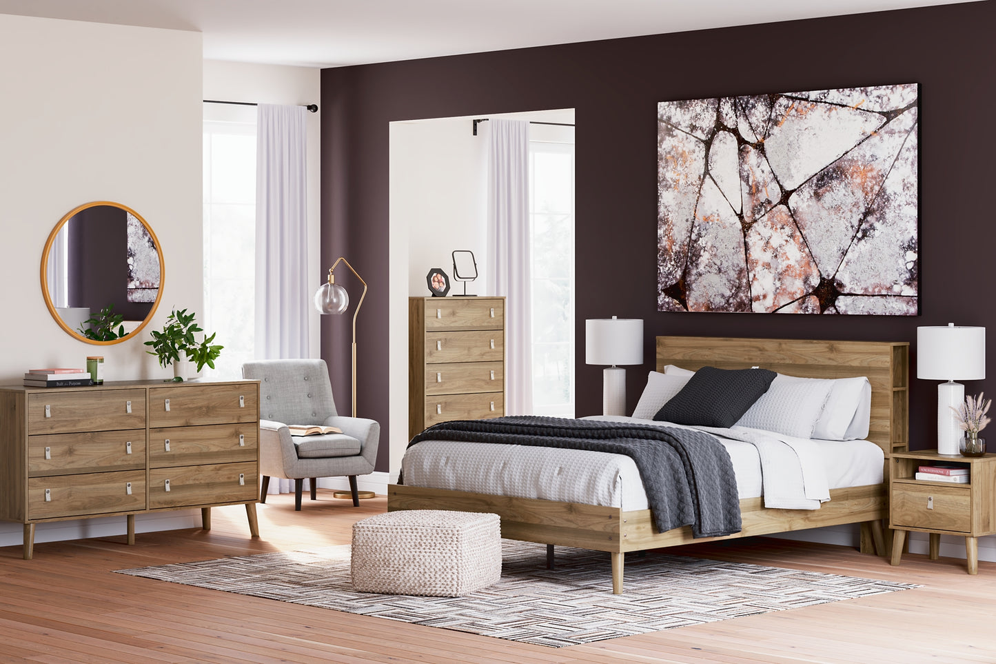 Aprilyn Queen Bookcase Bed, Dresser and Nightstand