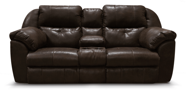 EZ6D00R Double Reclining Loveseat Console — Custom Fabric, Indiana Build England Loveseat