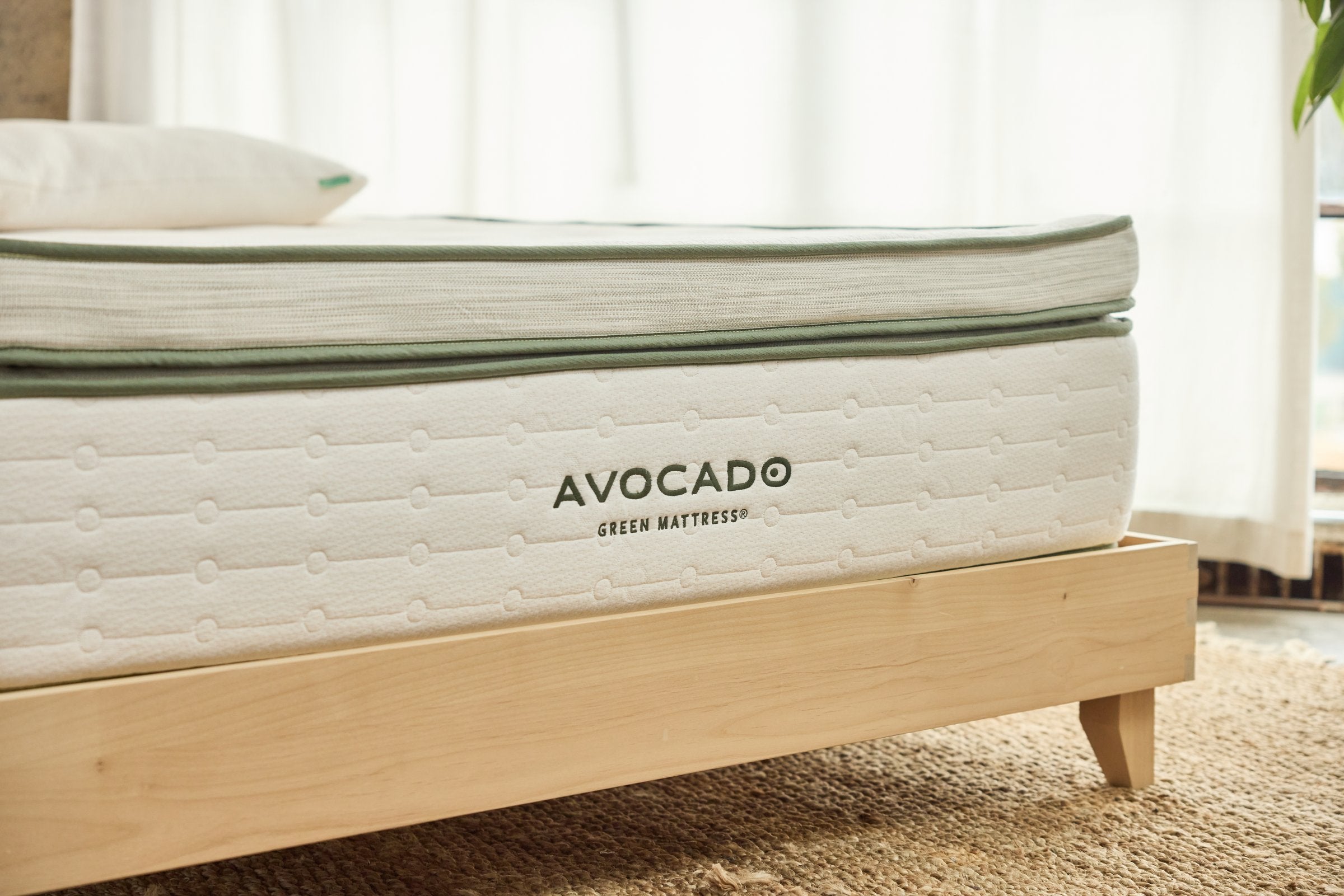 Avocado Green Mattress Plush Pillow-Top — 5 in Organic Latex, 13 in