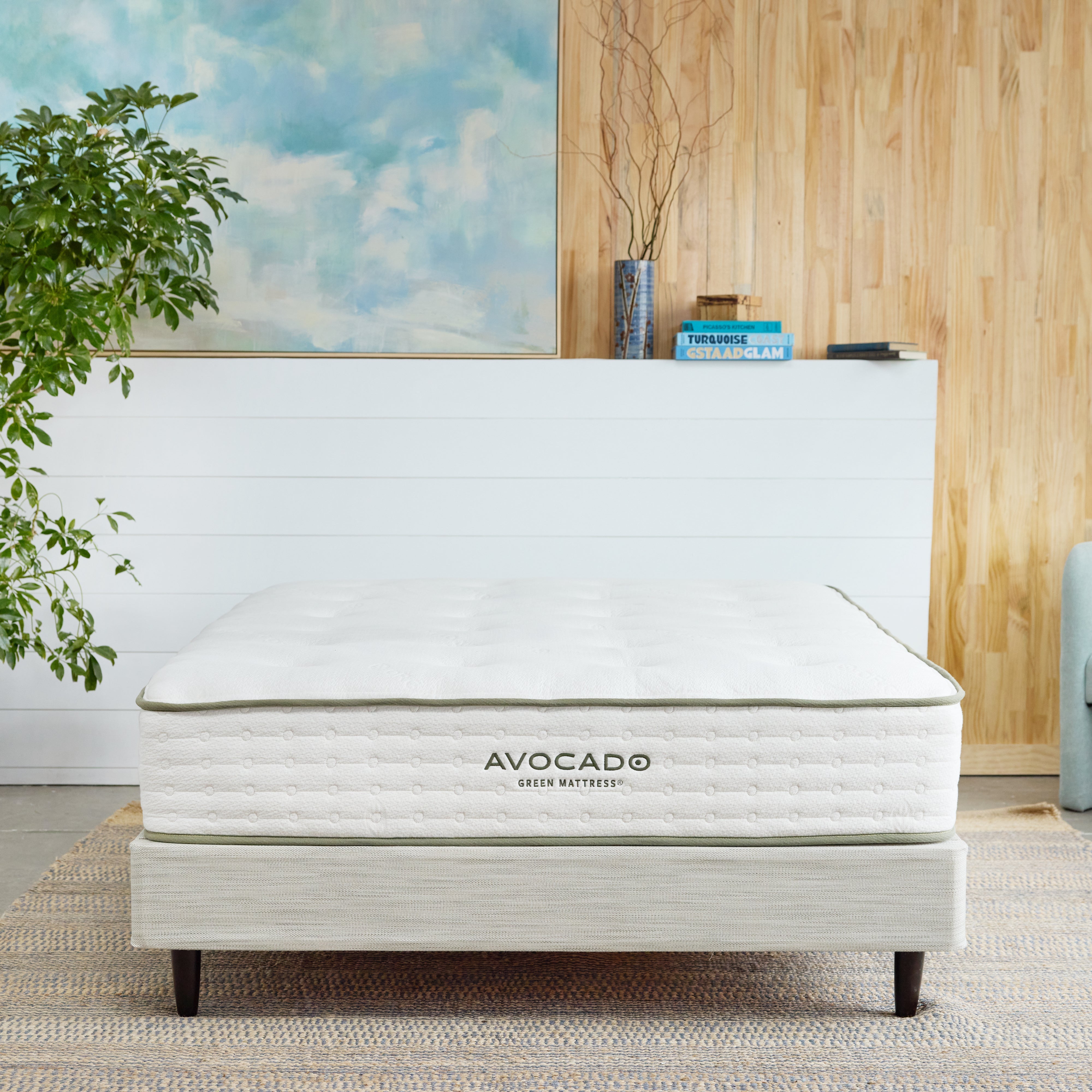 Avocado Foundation with Legs — Standalone Solid Wood Bed Base, Two Finishes