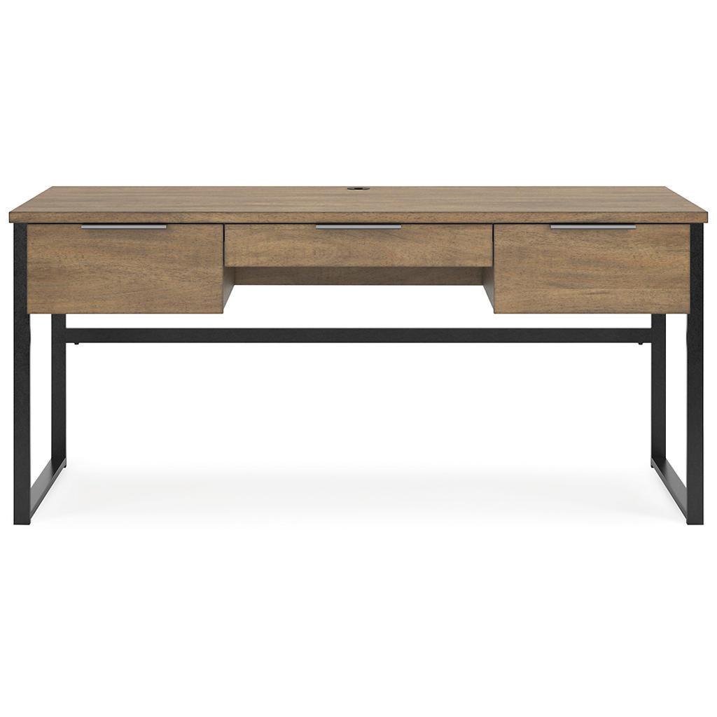 Montia 67" Home Office Desk — Mango Veneer on Gunmetal Frame Signature Design by Ashley® Home Office