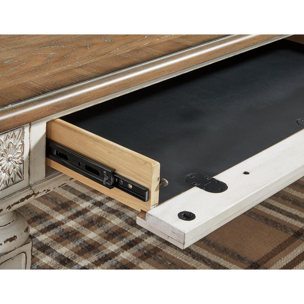 Realyn 60 Inch Home Office Desk — Antiqued Two-Tone Signature Design by Ashley® Home Office